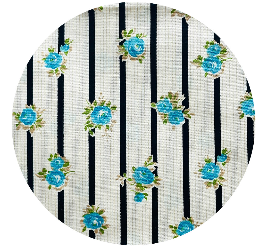 80cms Adorable Vintage Blue Flowers