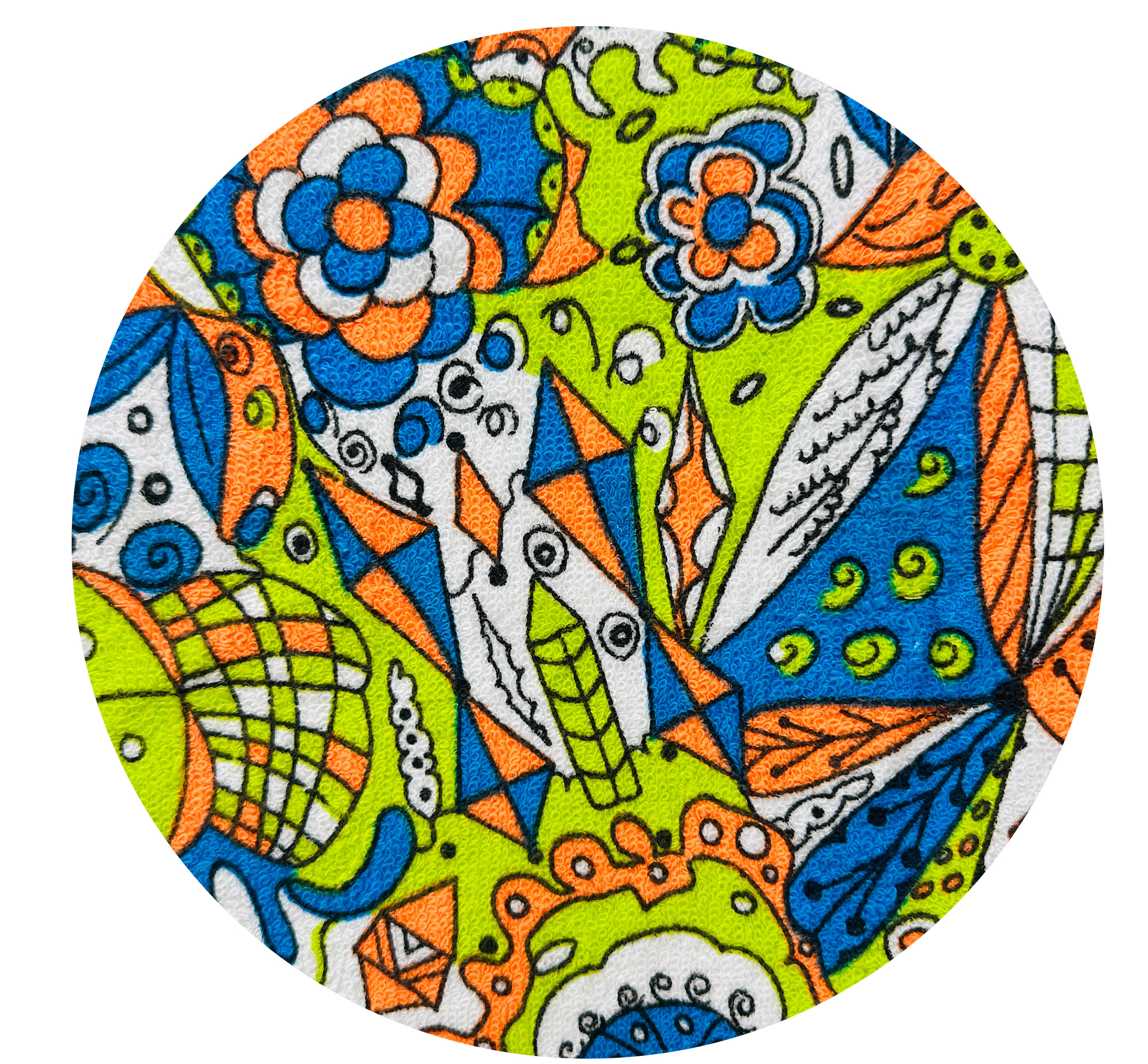 280cms Bright Funky Retro Towelling FABRI\C