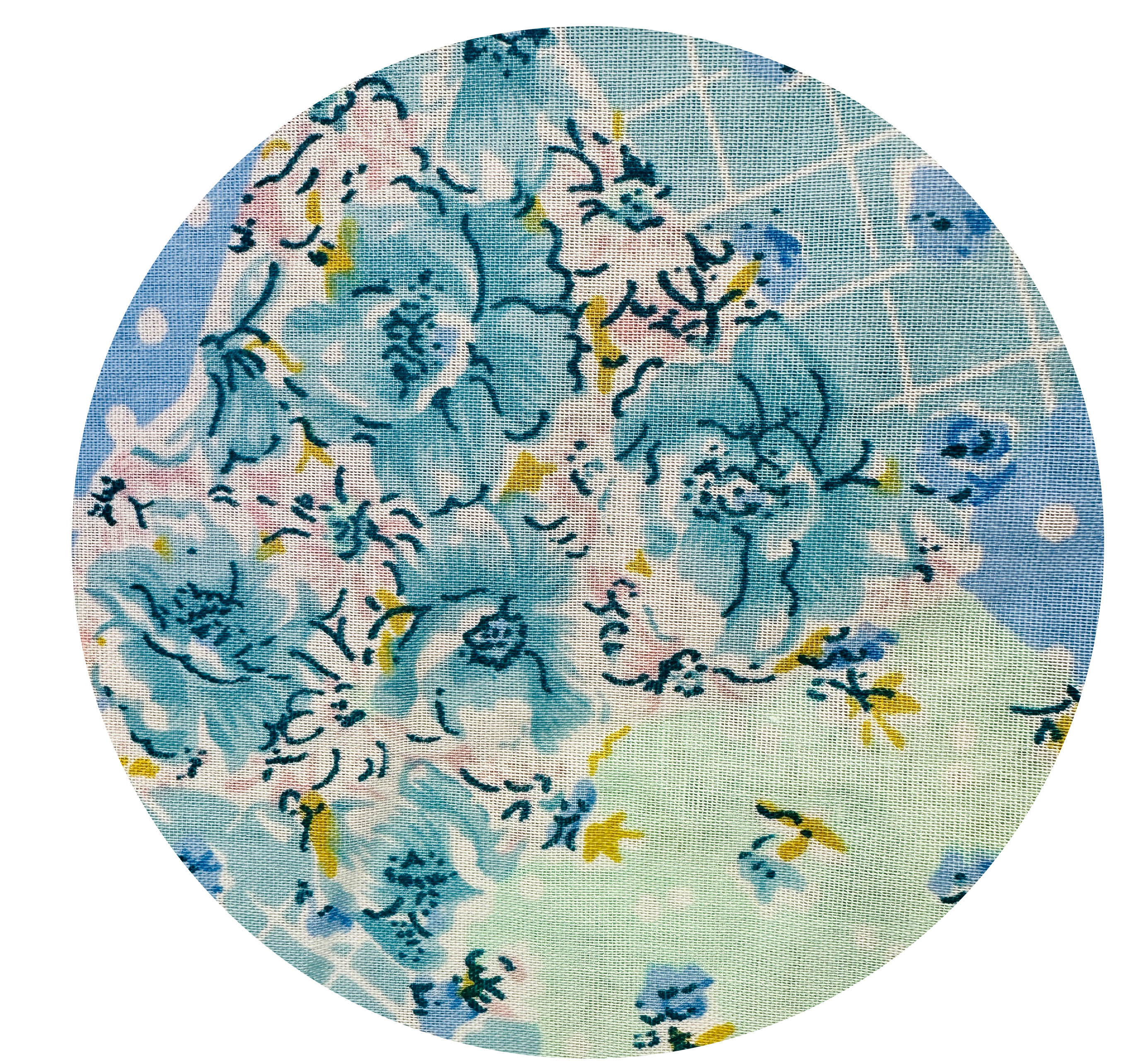 240cms Adorable Blue Polyester Fabric