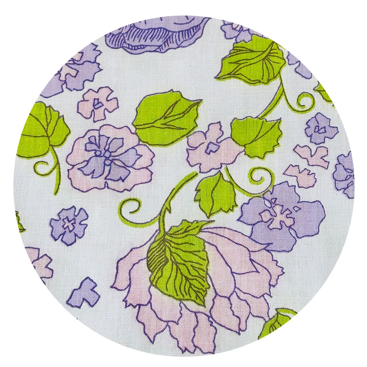 254cms One RETRO Purple Floral SHEET All Cotton STUNNING