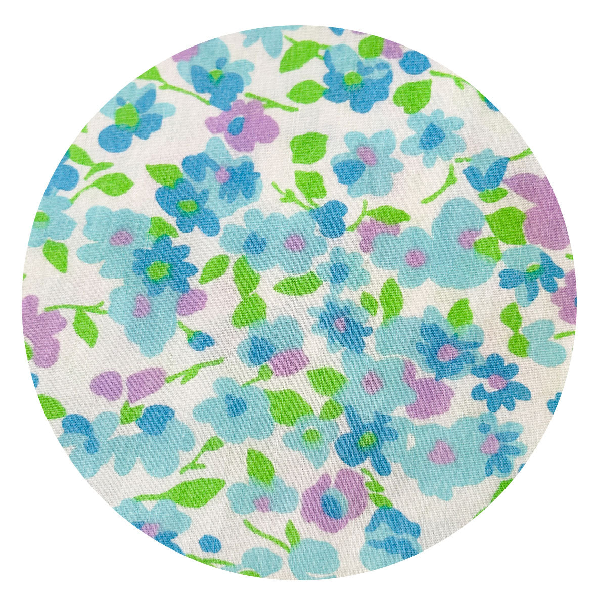 250cms Cute Blue Floral Vintage Fabric