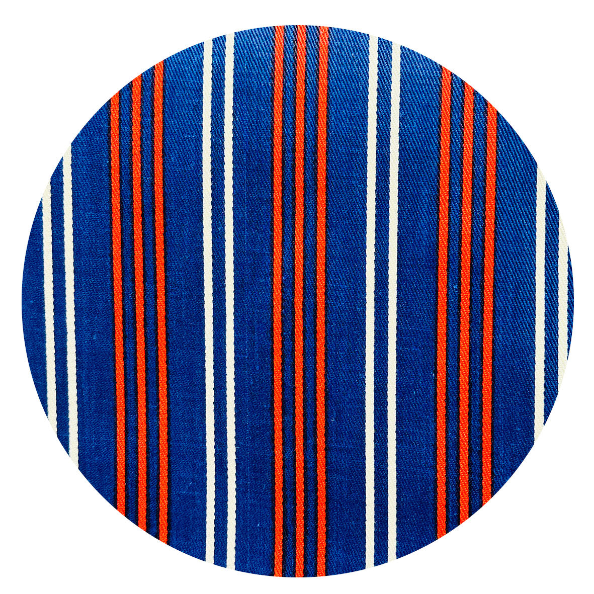 255cms Vintage BEAUTIFUL Navy Blue Striped Fabric Hong Kong