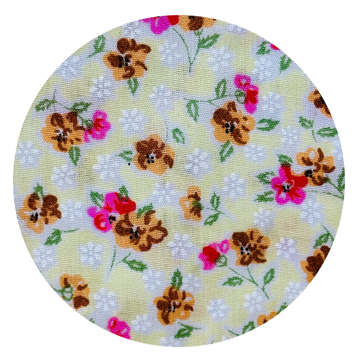 300cms MODERN Cute Floral Fabric Pale Yellow