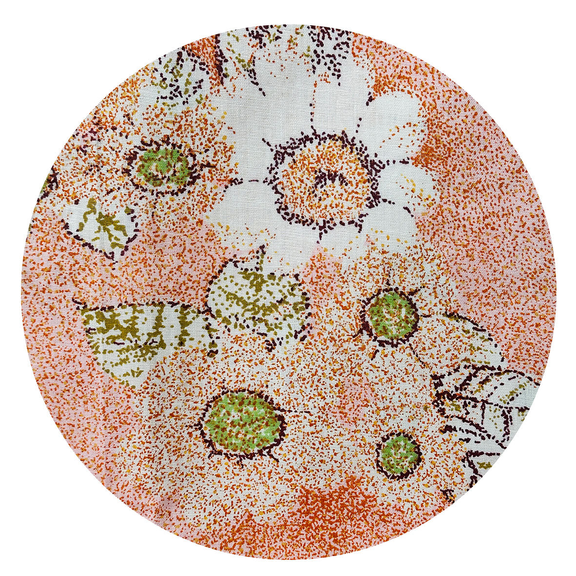 UNUSED Cotton Apricot Sheet FLORAL Fabric