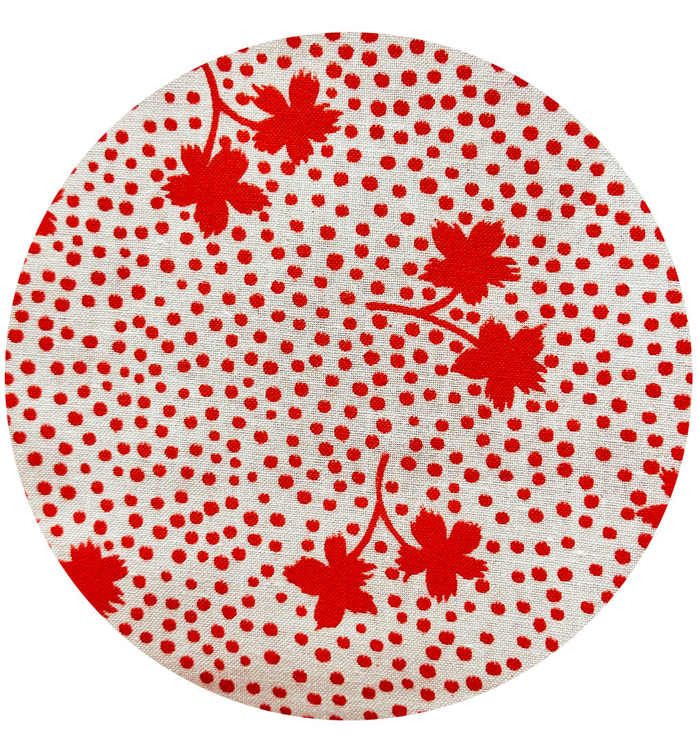 240cms Vintage Red Cotton Floral Fabric