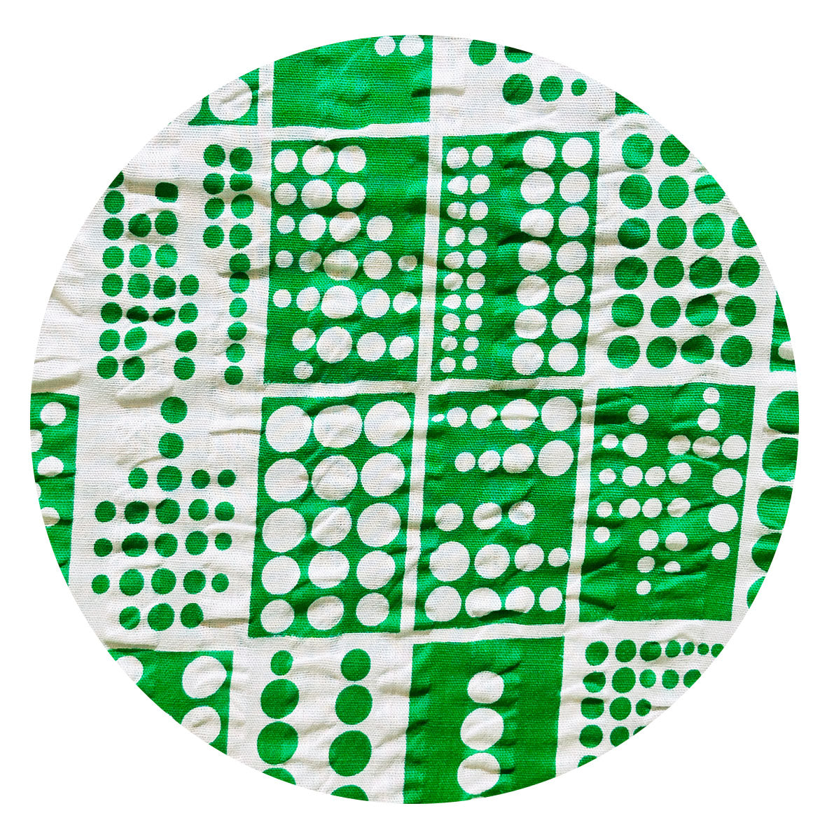 200cms Green RETRO Cotton Fabric Vintage