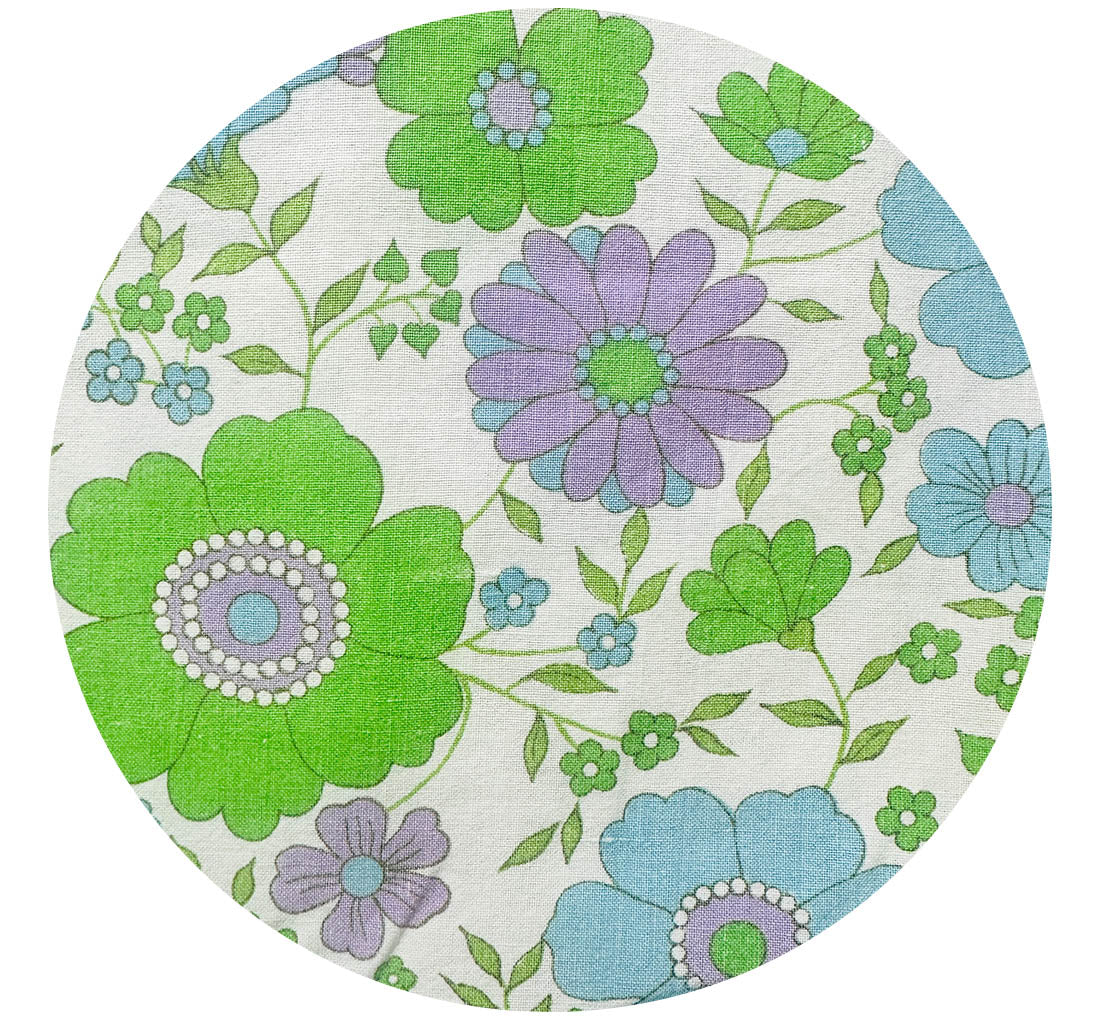 220cms Adorable Vintage Sheet 70's Flower Power FABRIC
