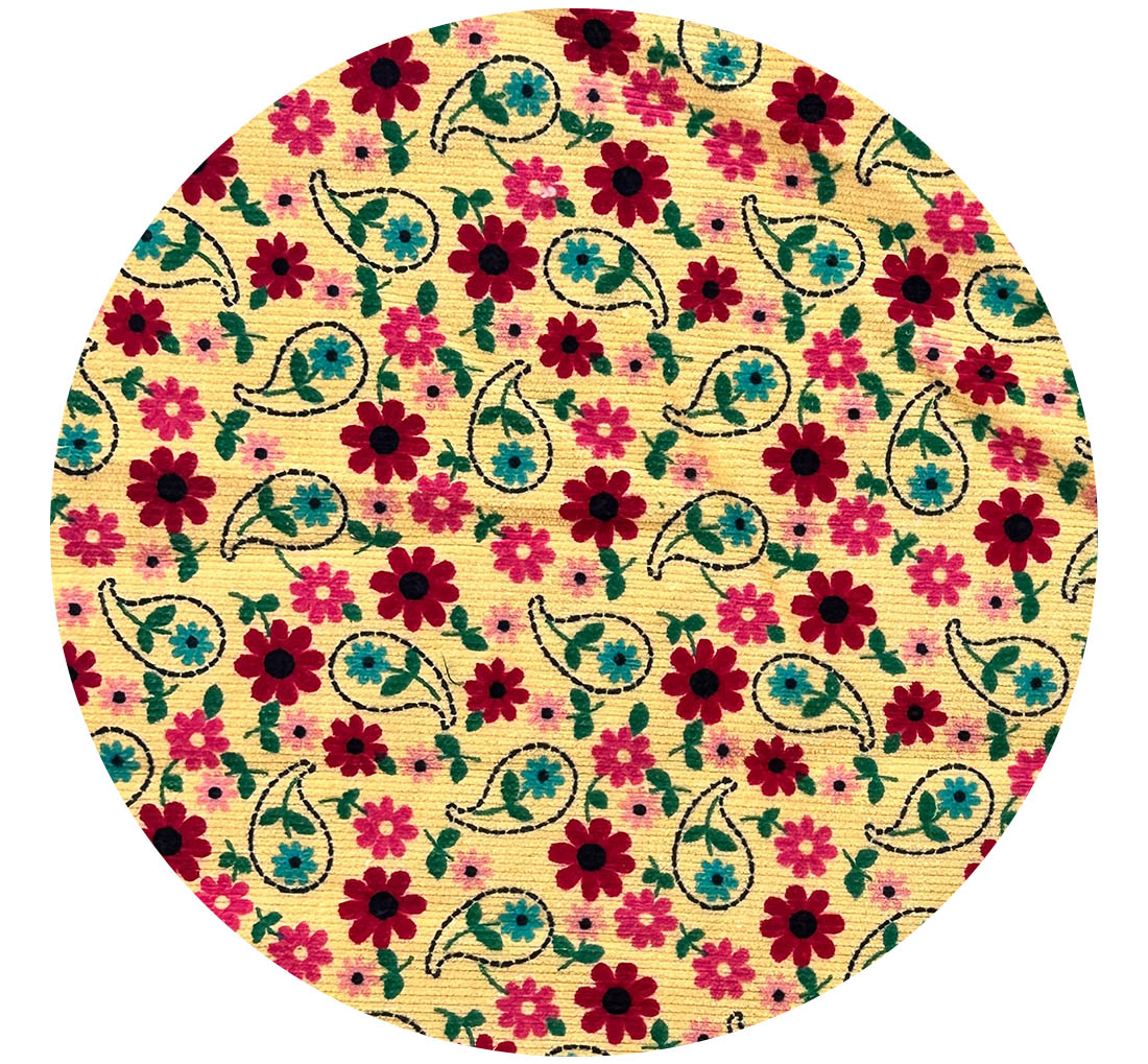 Beautiful Floral Cord Fabric Remnant