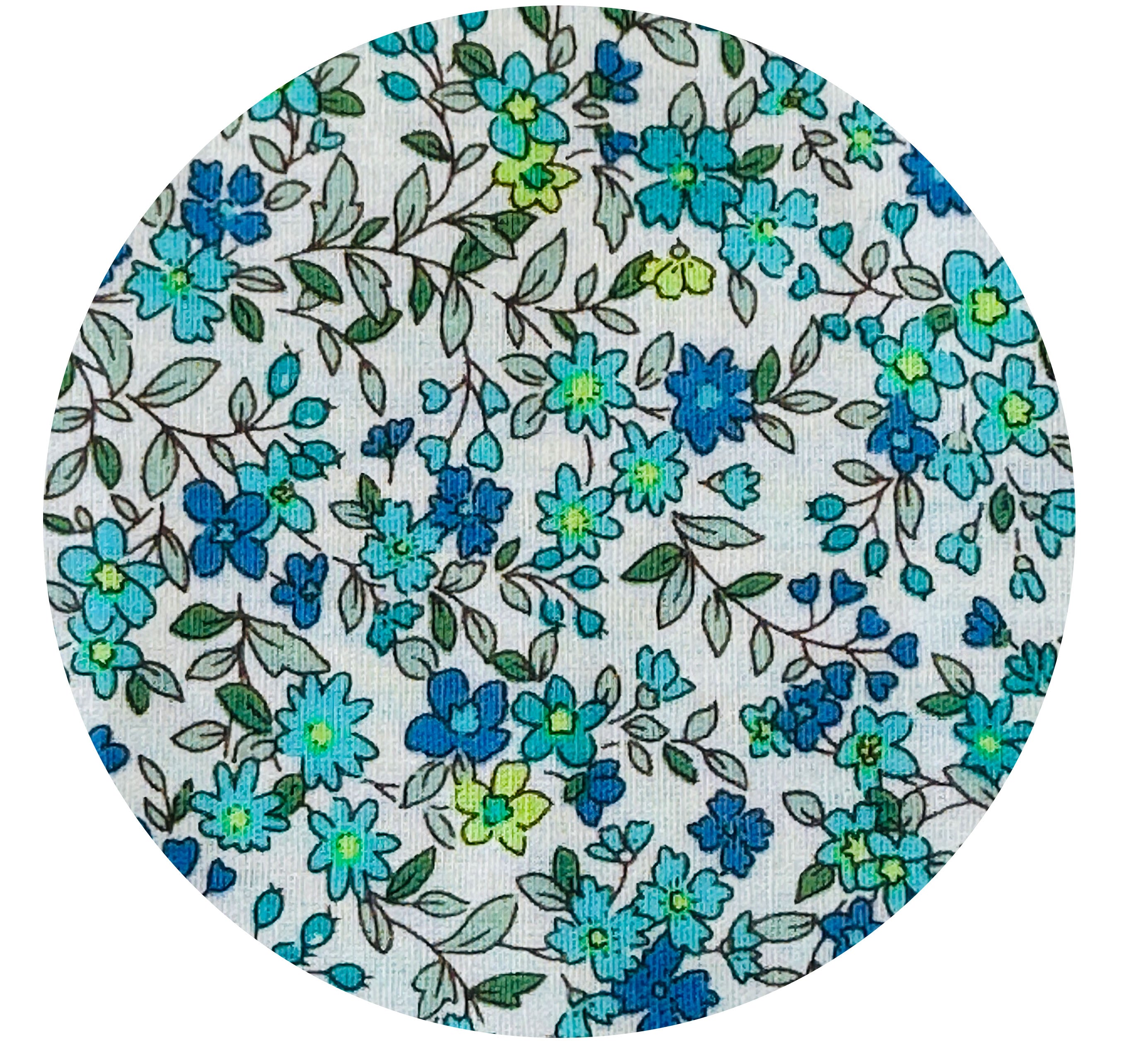 140cms Wide Sold by The Metre Pretty Blues Floral All Cotton Fabric