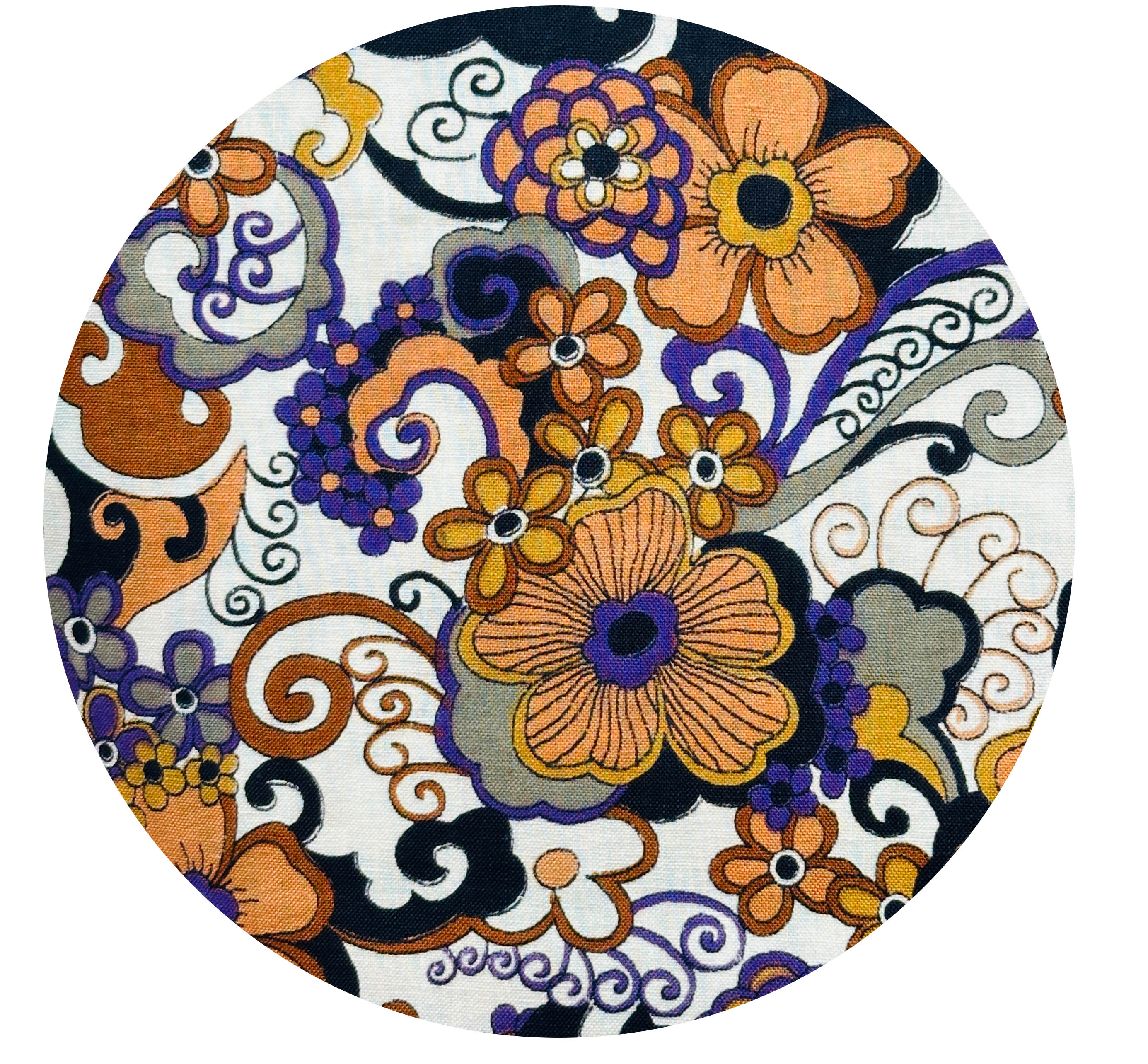 400cms Browns & Blacks Vintage Floral Fabric