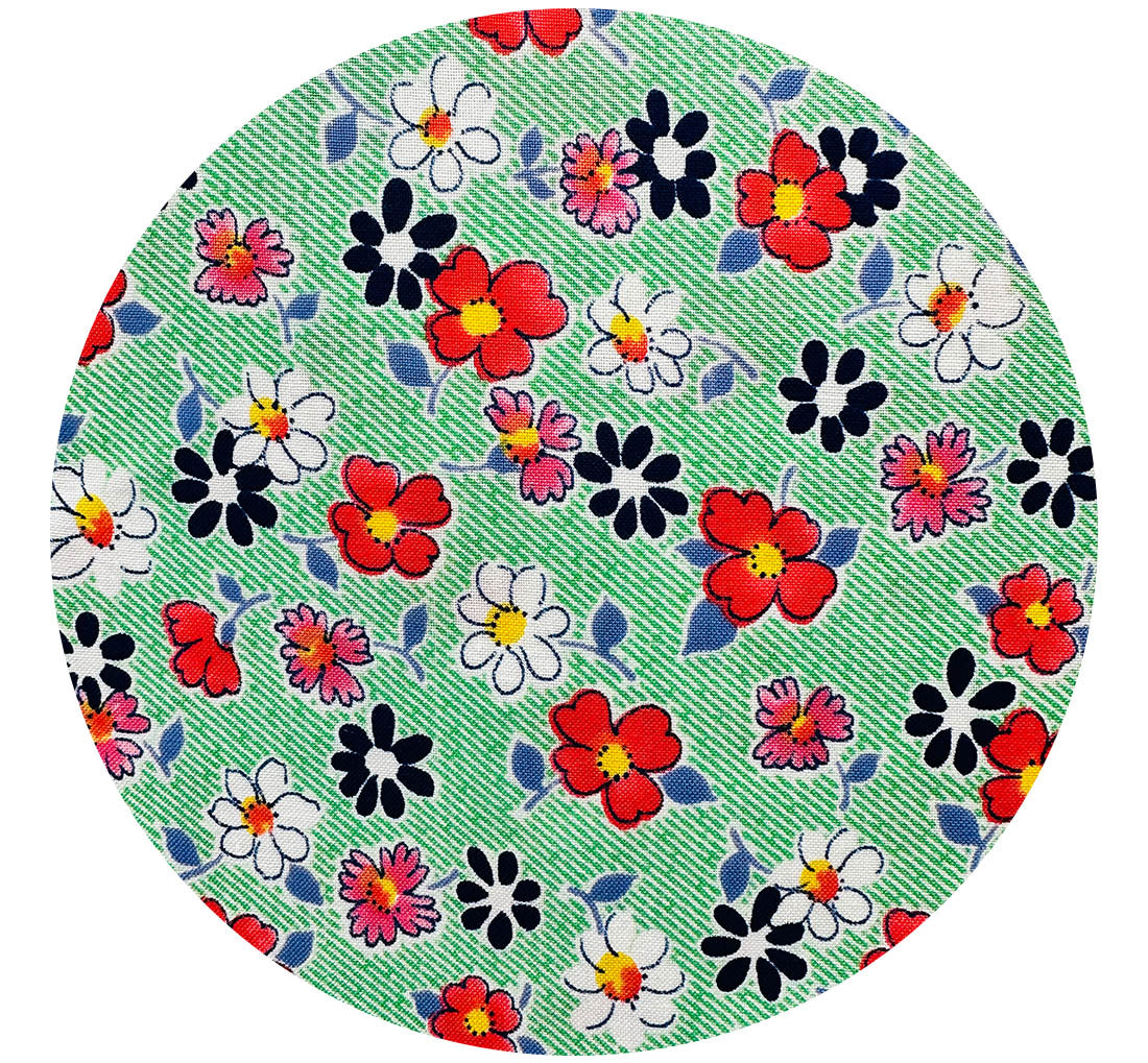 250cms Just Beautiful VINTAGE Cotton Fabric Greens & Pinks