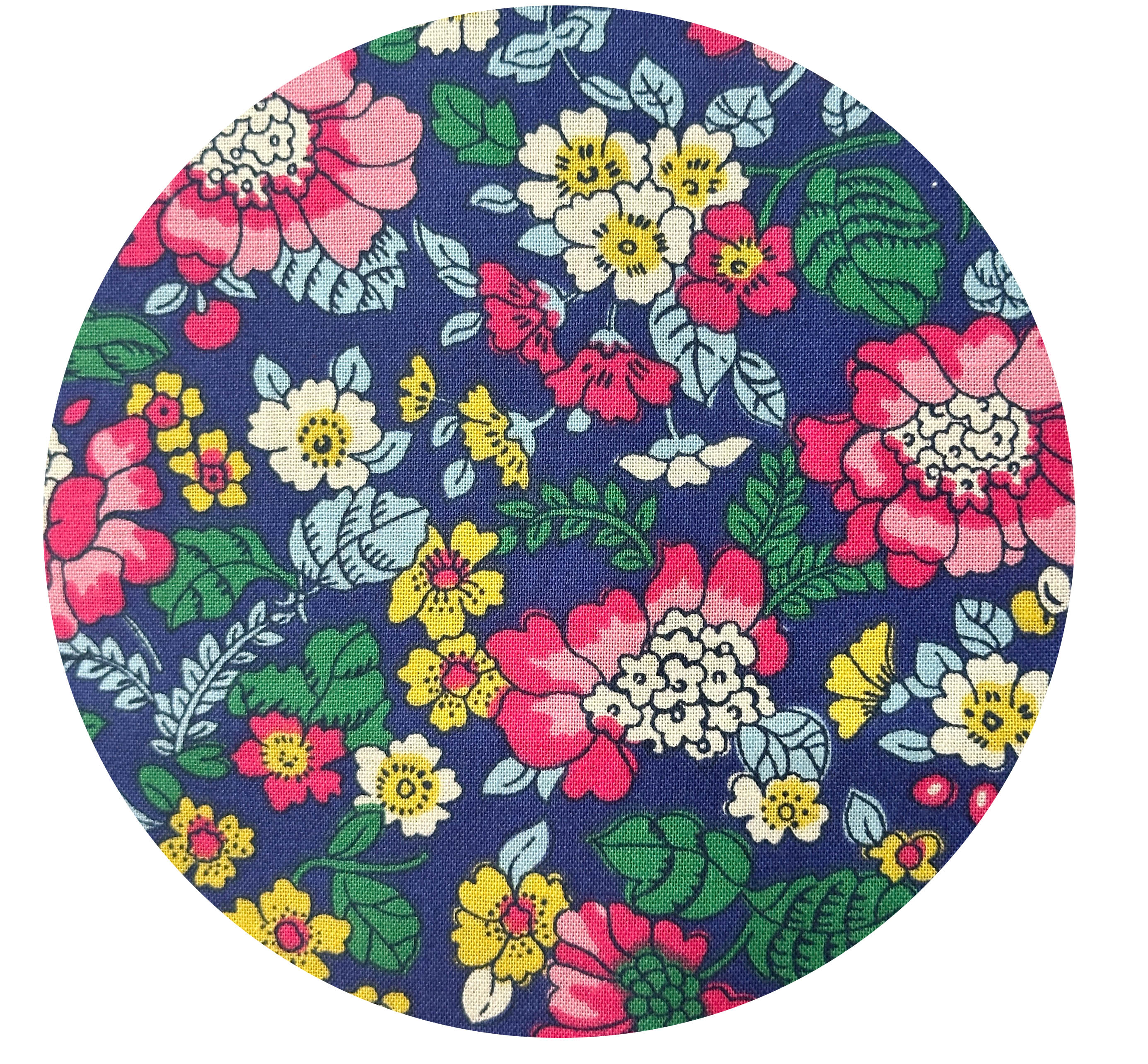 Sold by the Metre Premium Cotton Blue Floral Fabric