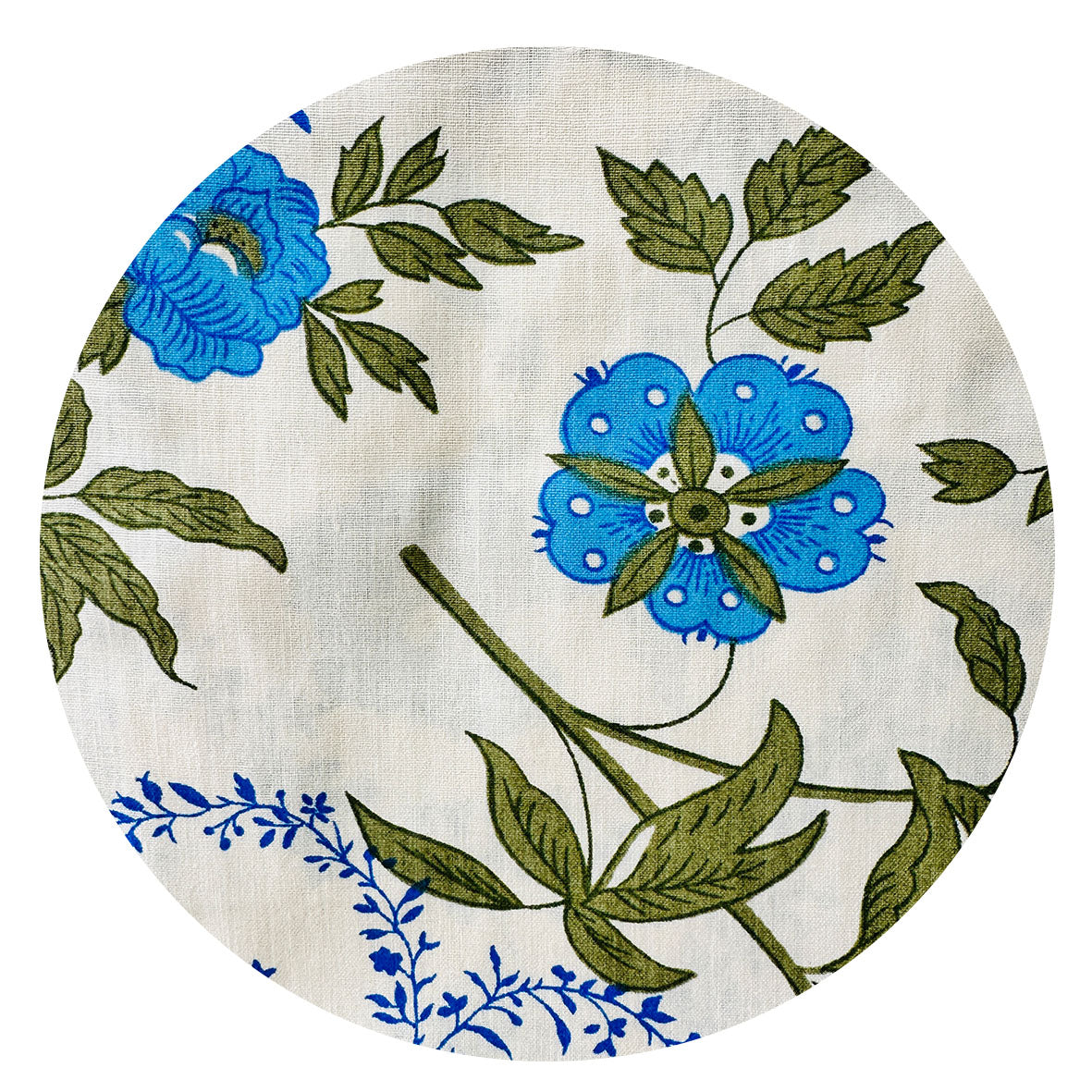 254cms All Cotton Flat Sheet Blue Floral ONE