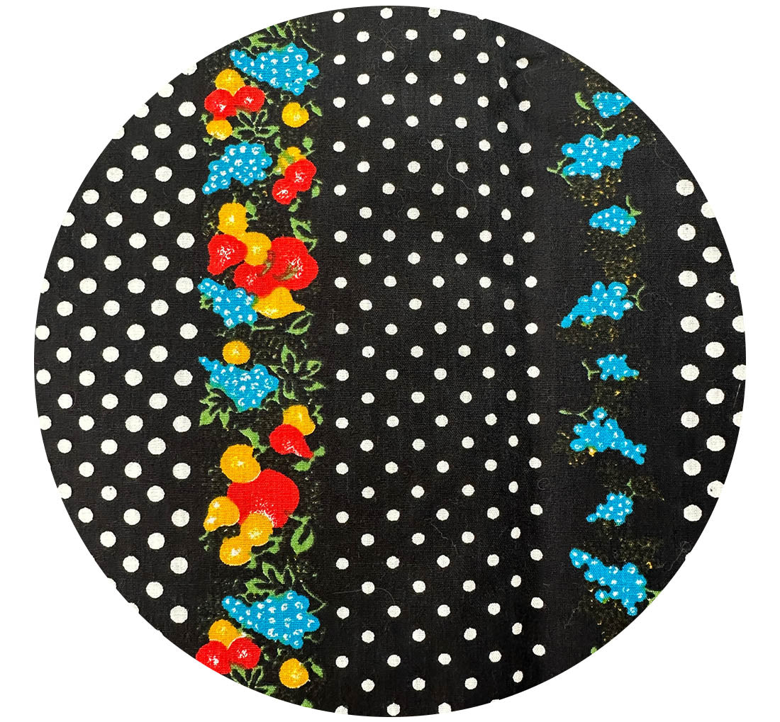 170cms FUN Vintage Black Florals
