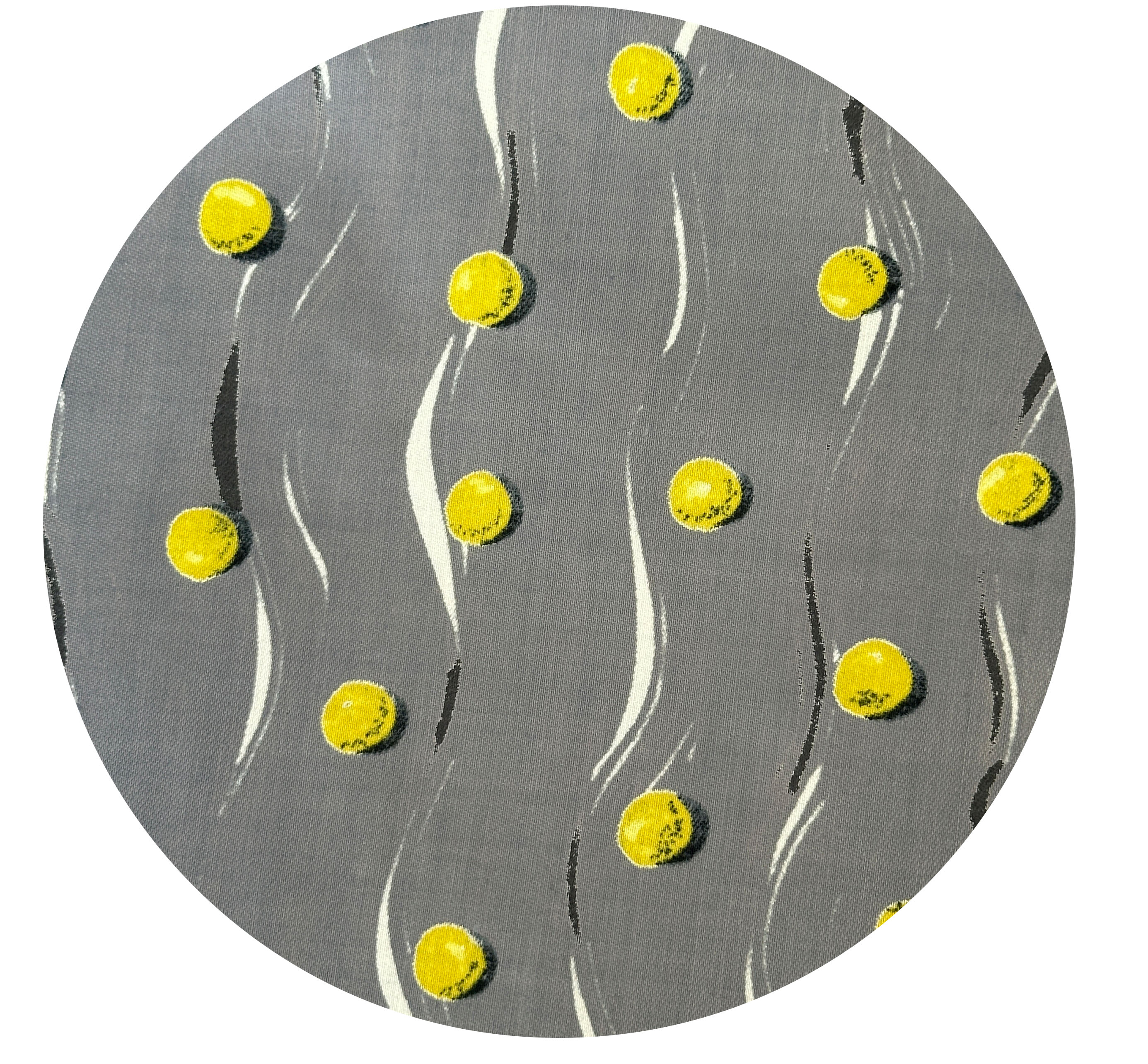 420cms AMAZING Vintage Grey & Yellow Fabric