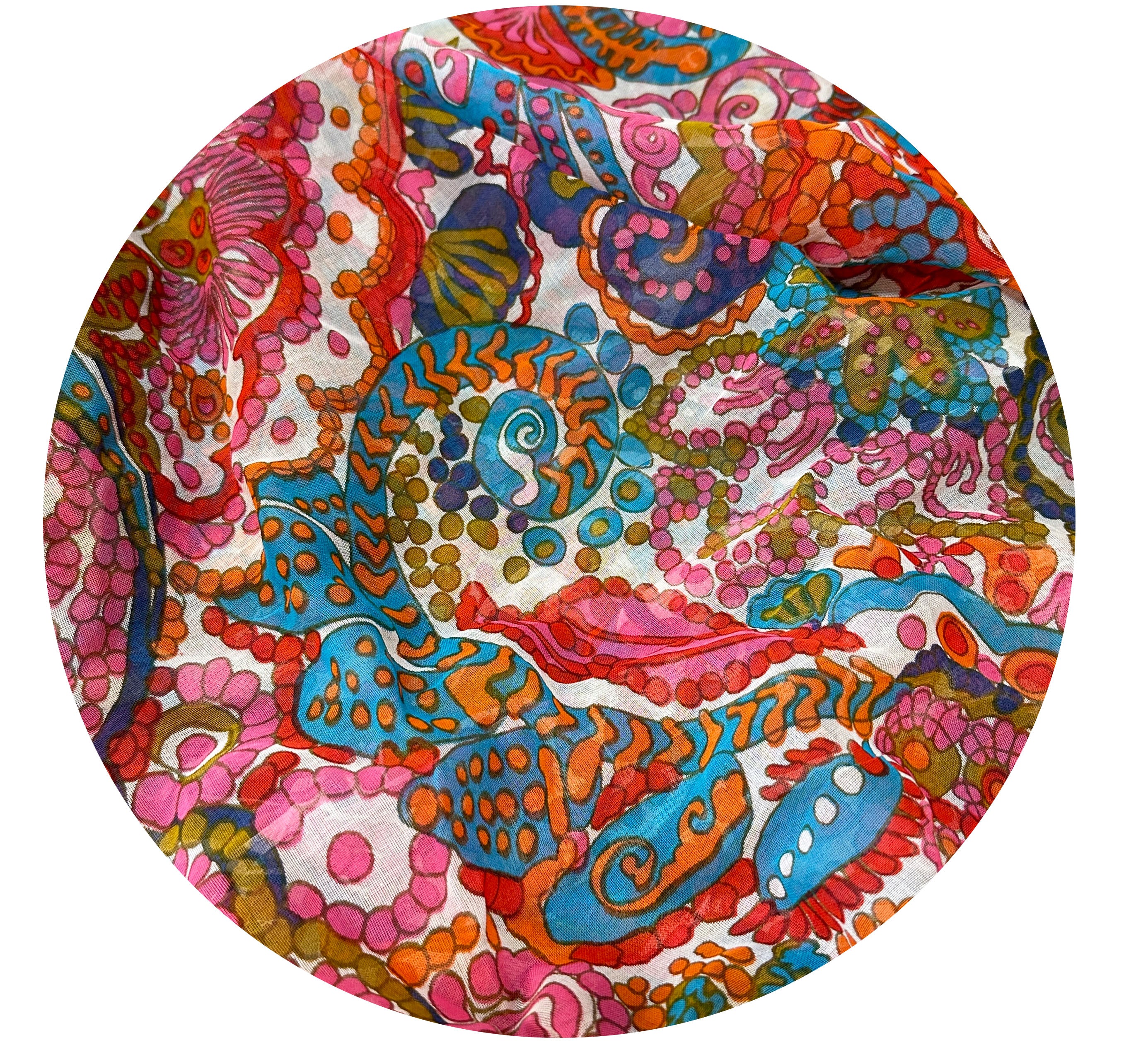 230cms Bright Pink & Red Sheer Fabric