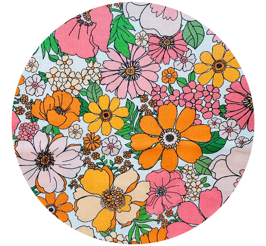 Sold by the Metre ~ AMAZING Cotton Pink Flower Power FABRIC