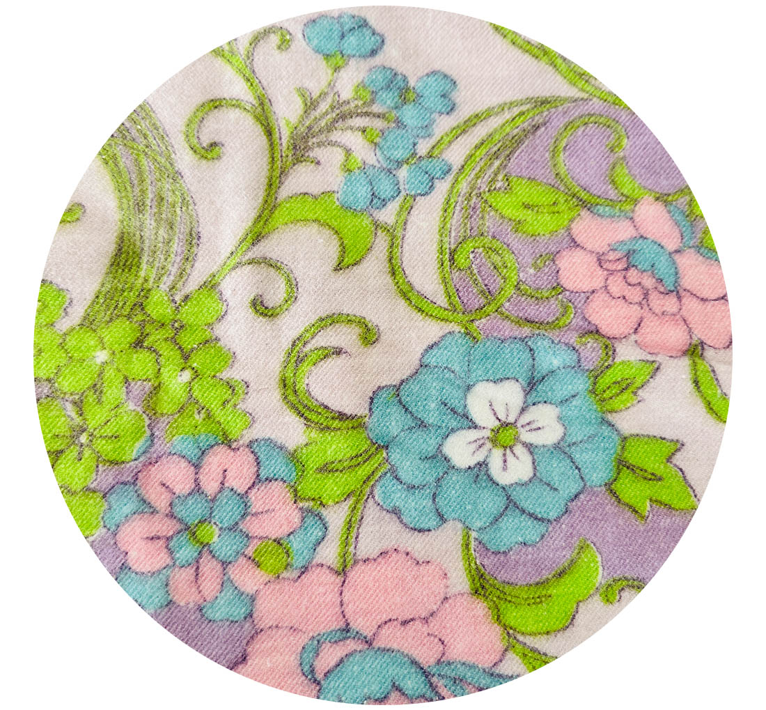 240cms OH My Retro VIntage Cotton Fabric Sheet