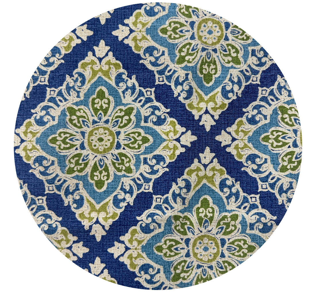 140cms Blues & Greens Heavy Weight Upholstery Cushion Fabric