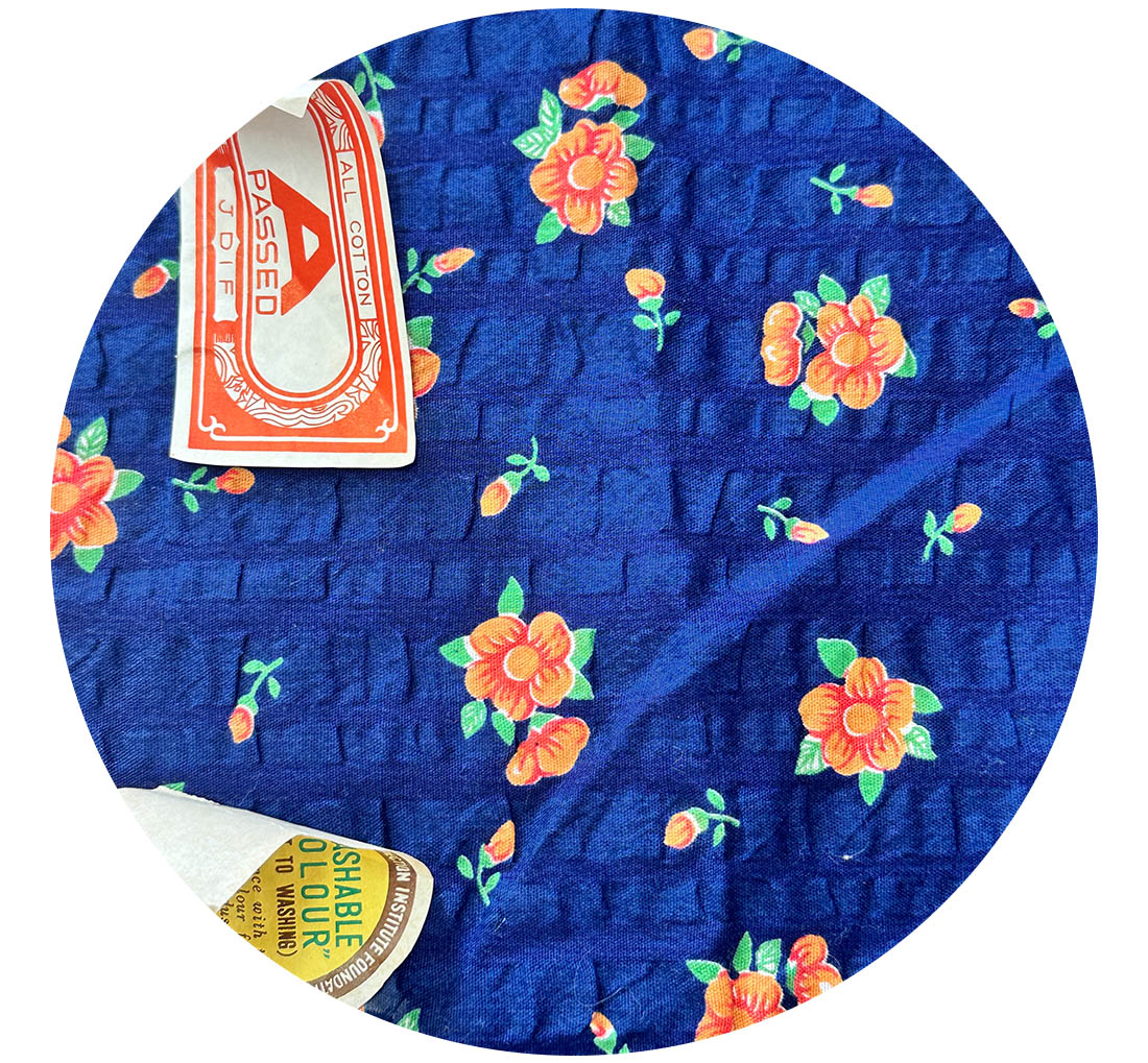 285cms All Cotton Vintage Paseo Navy Blue Floral