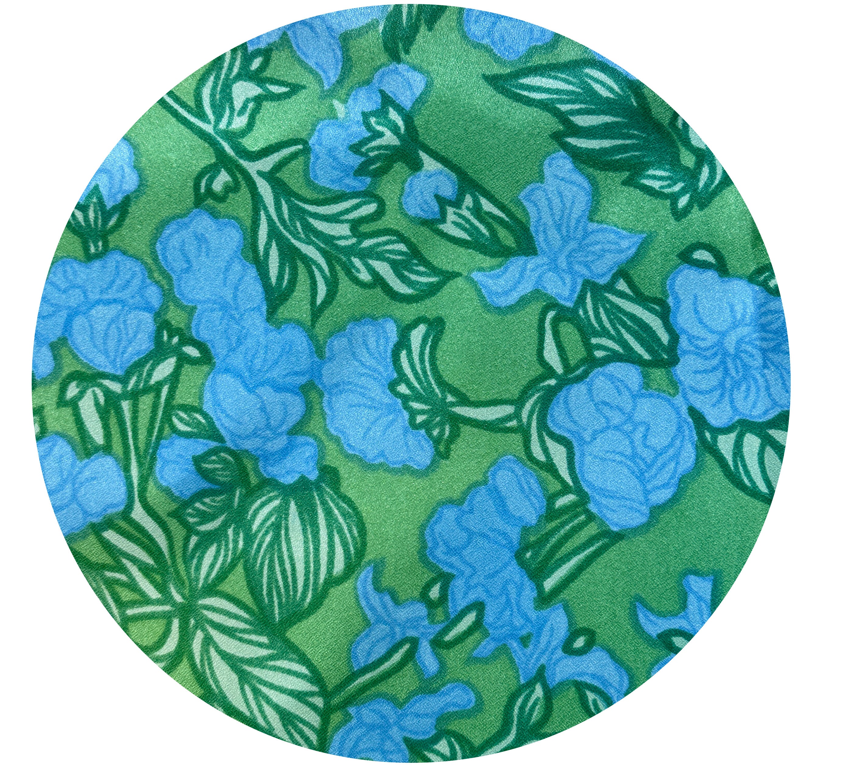 350cms Bright Blue & Green Synthetic Fabric