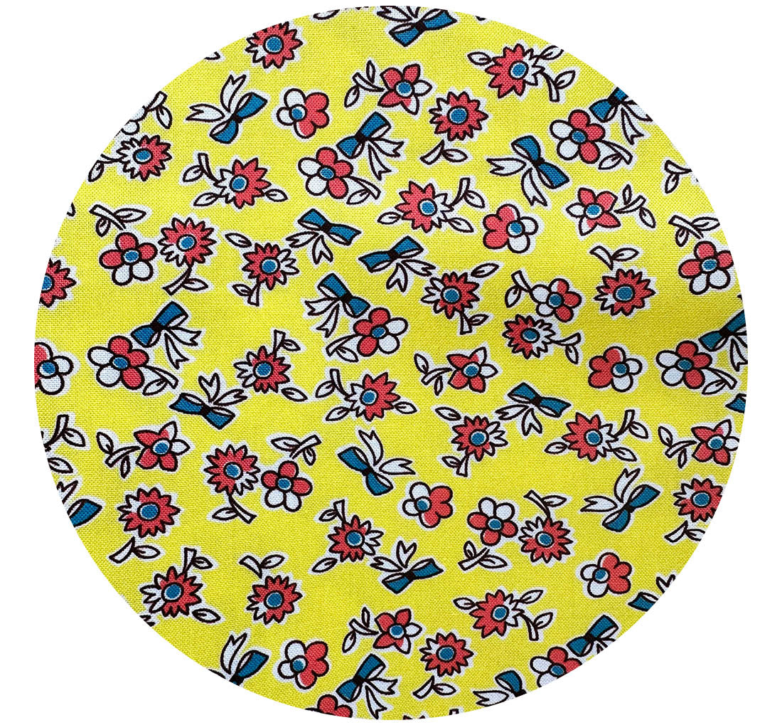 110cms QUILTING All Cotton Pretty Yellow FLORAL Fabric Feed Sack
