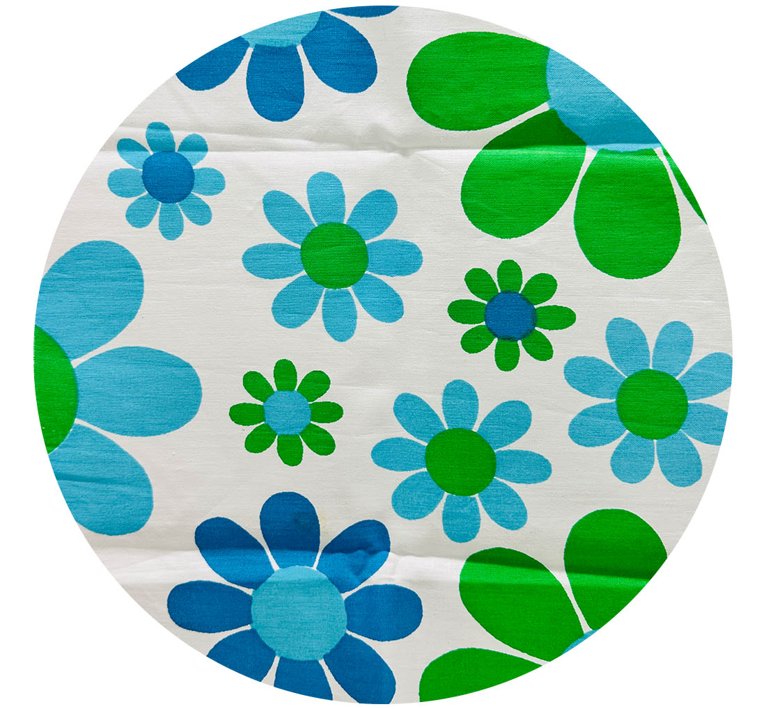 70cms Vintage Cotton Floral Fabric Remnant