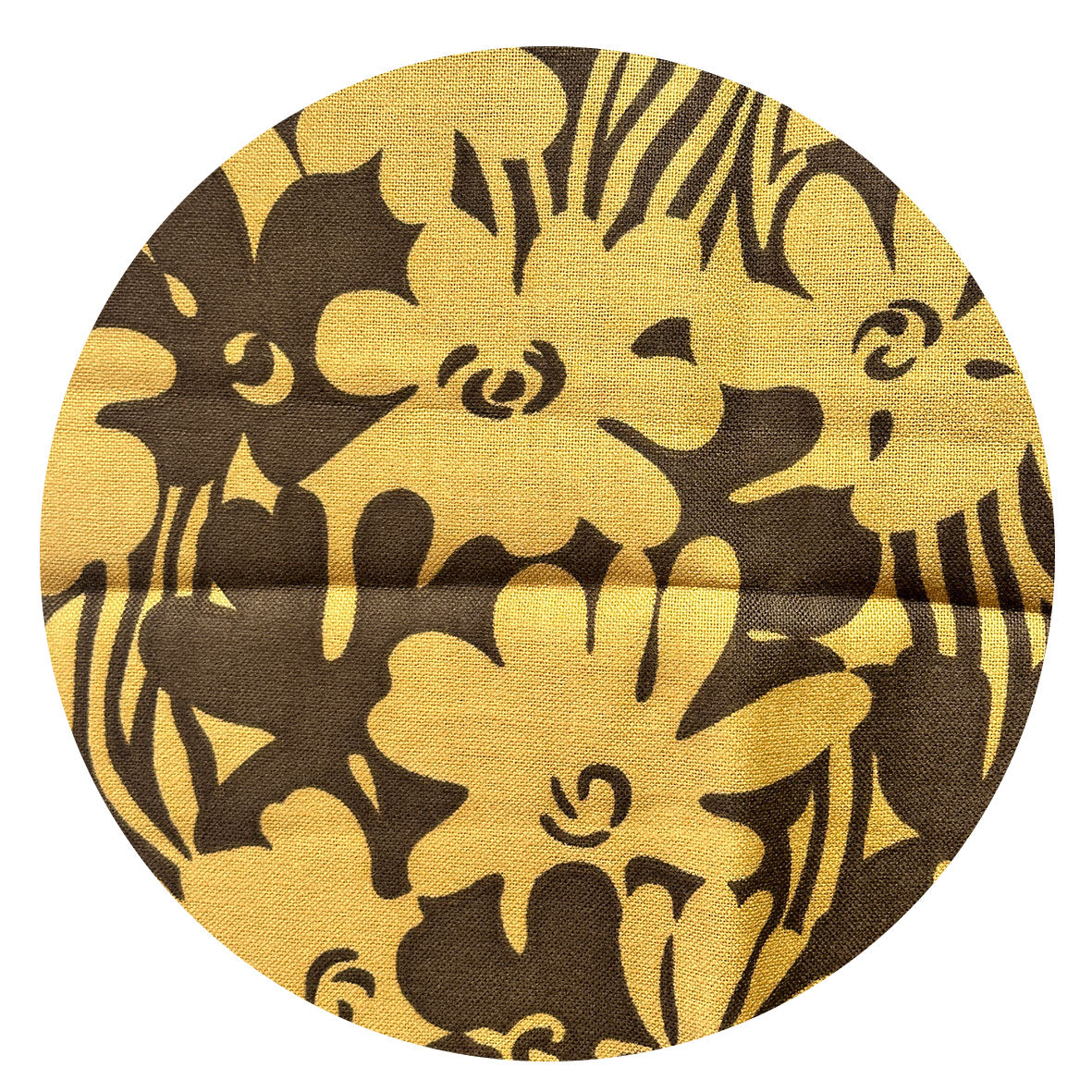 250cms Thick Brown Floral Fabric Bold Pattern