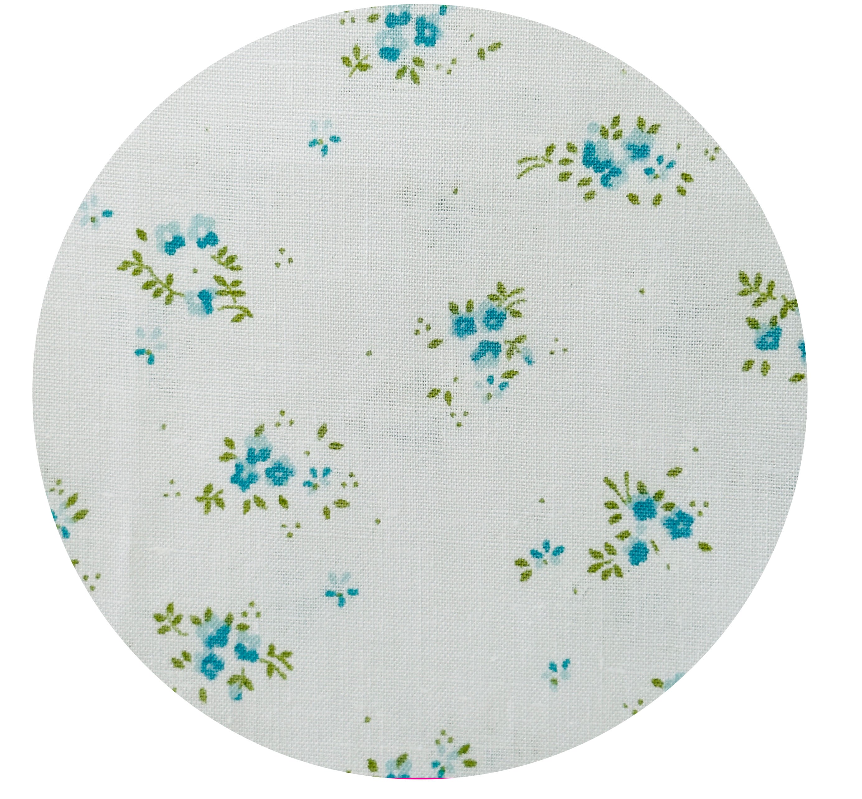 220cms Bright White Floral Fabric VIntage Cotton