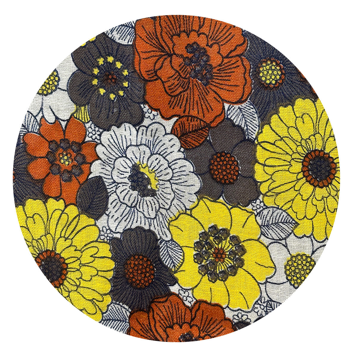 Sold by The Metre ~ BEAUTIFUL Vintage Brown Floral Cotton FABRIC