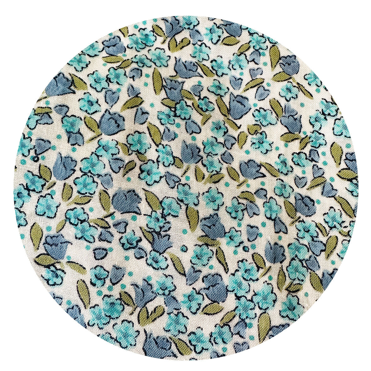 360cms MODERN Cute Cotton Quilting Fabric Blue FLORAL