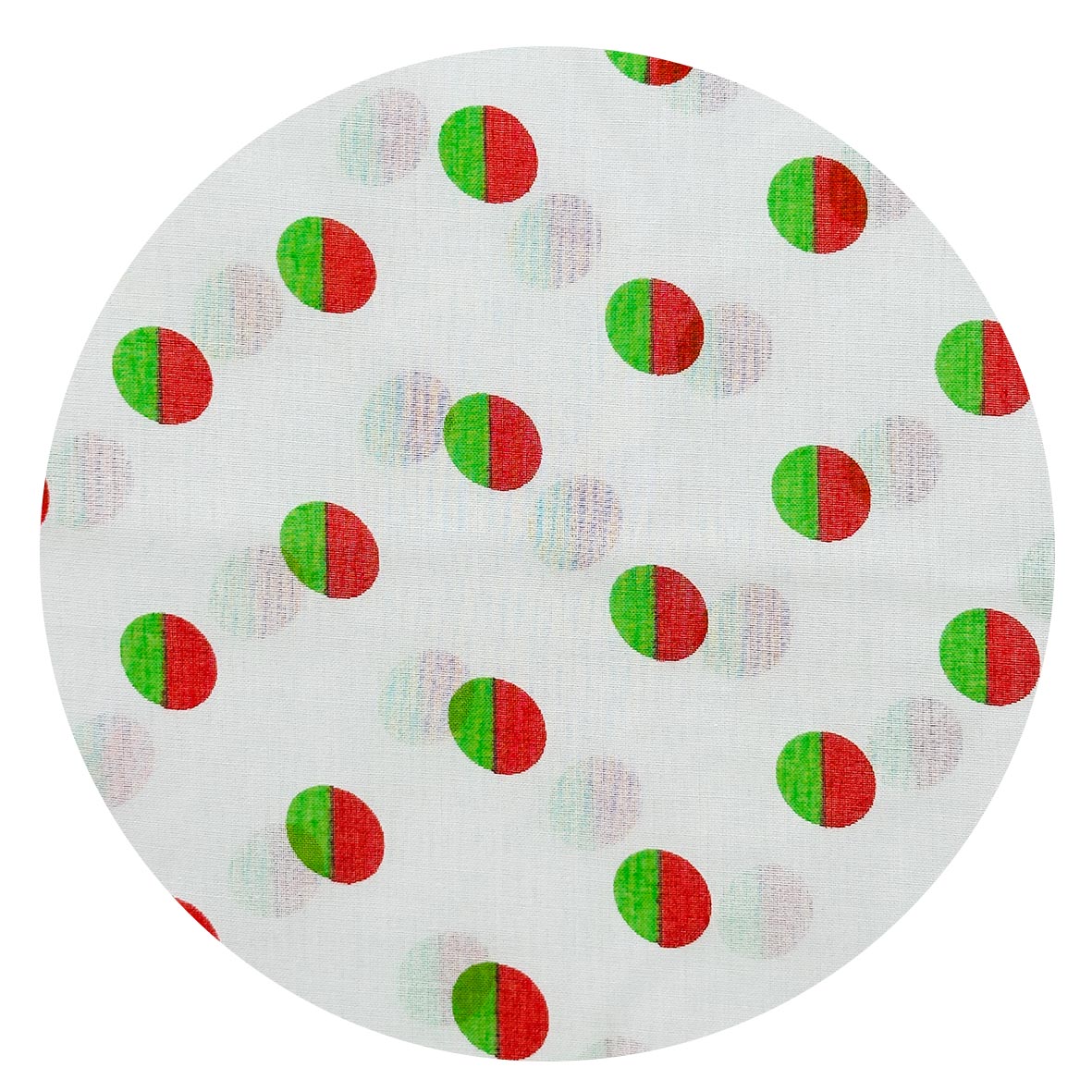 180cms Light Weight Polka Dot Fabric Green & Red