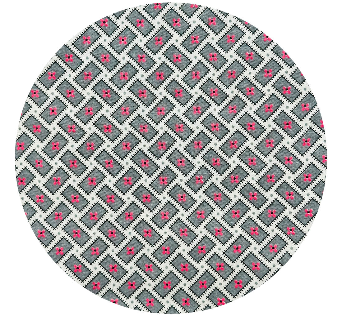 350cms Large Lot of Vintage Grey & Pink Fabric