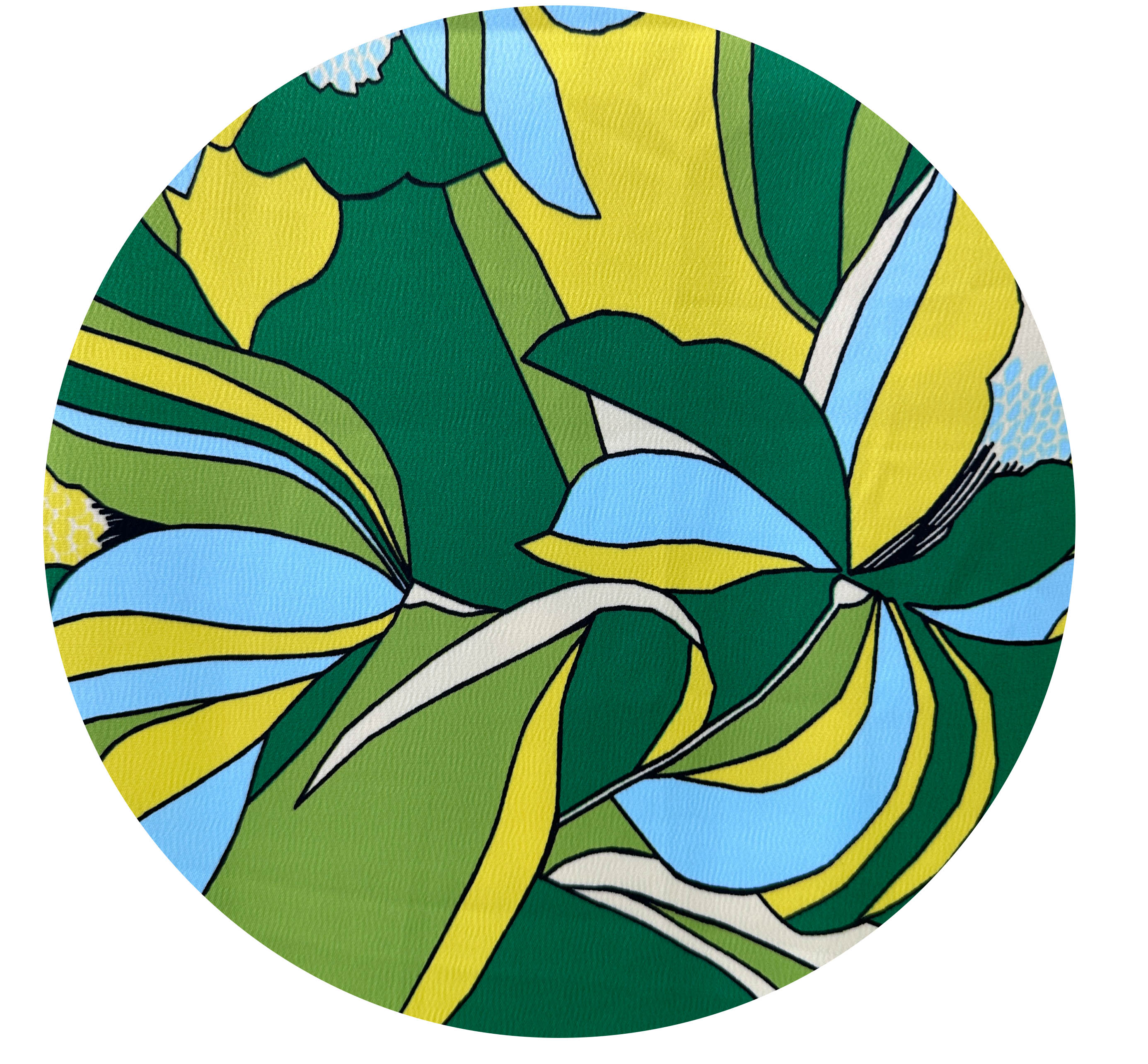 190cms Green & Yellow Silk Fabric