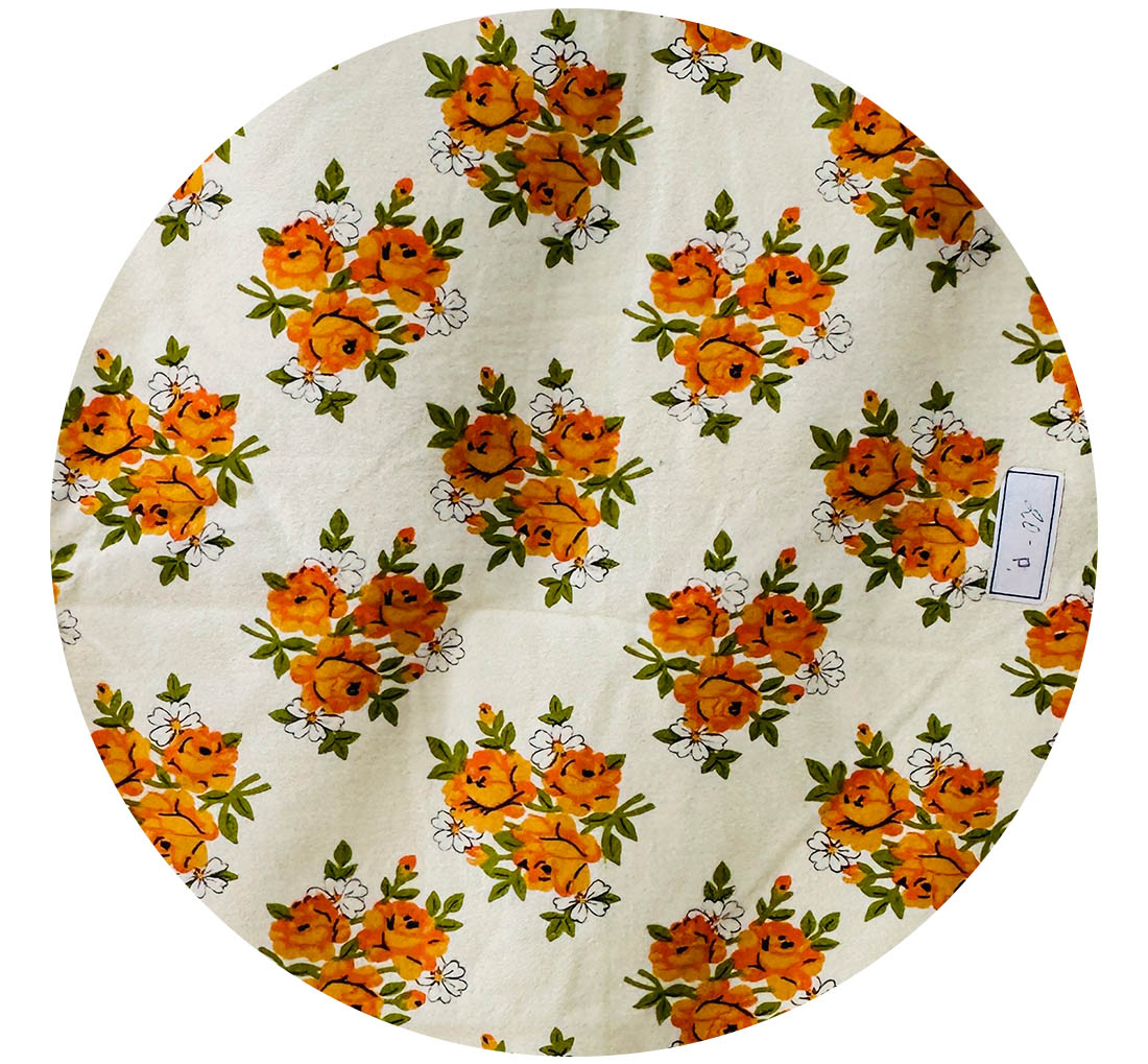 350cms Vintage Bright Yellow Roses Flannelette Fabric