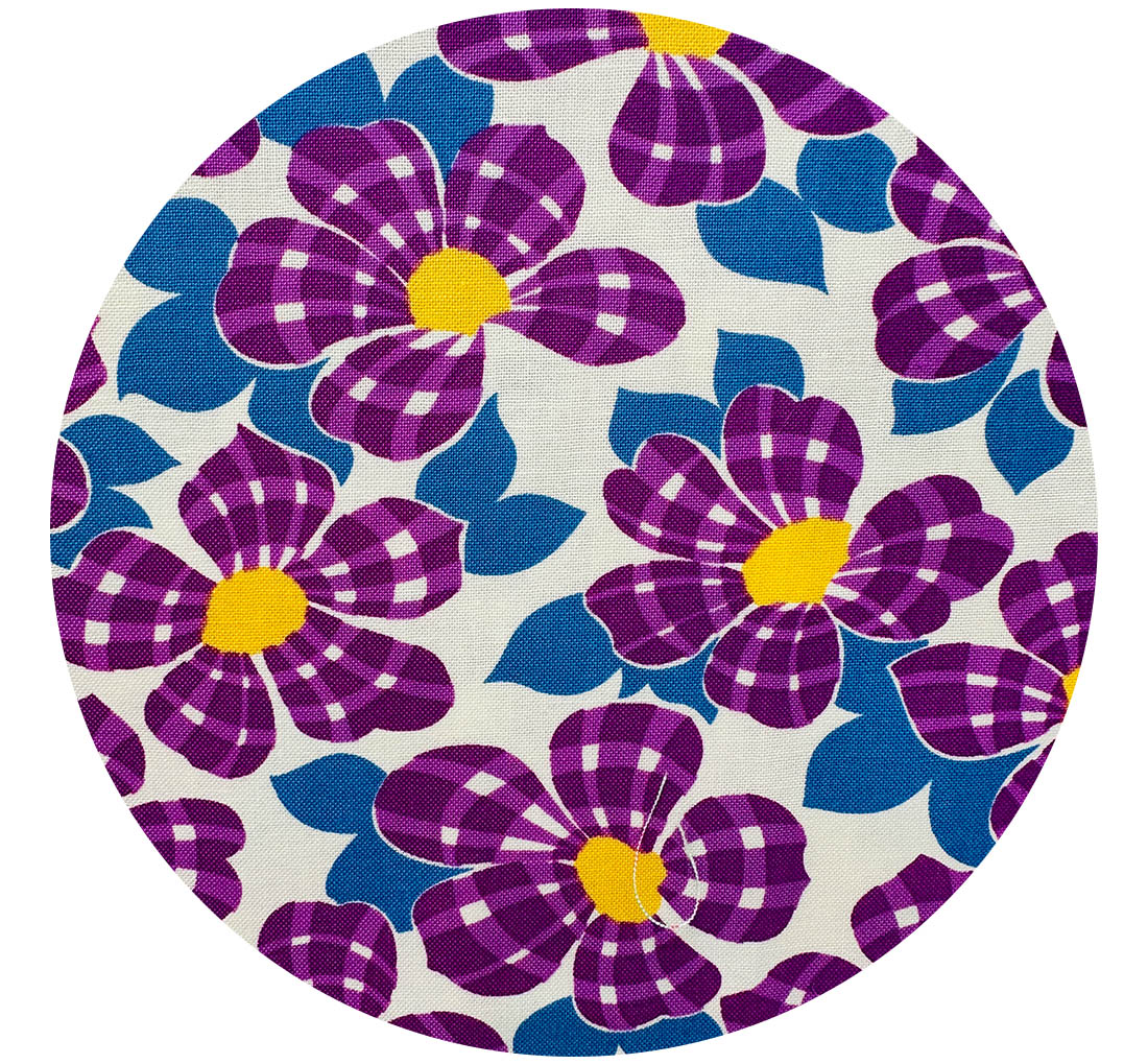 90cms QUILTING All Cotton Purple & Yellow FLORAL Fabric Feed Sack