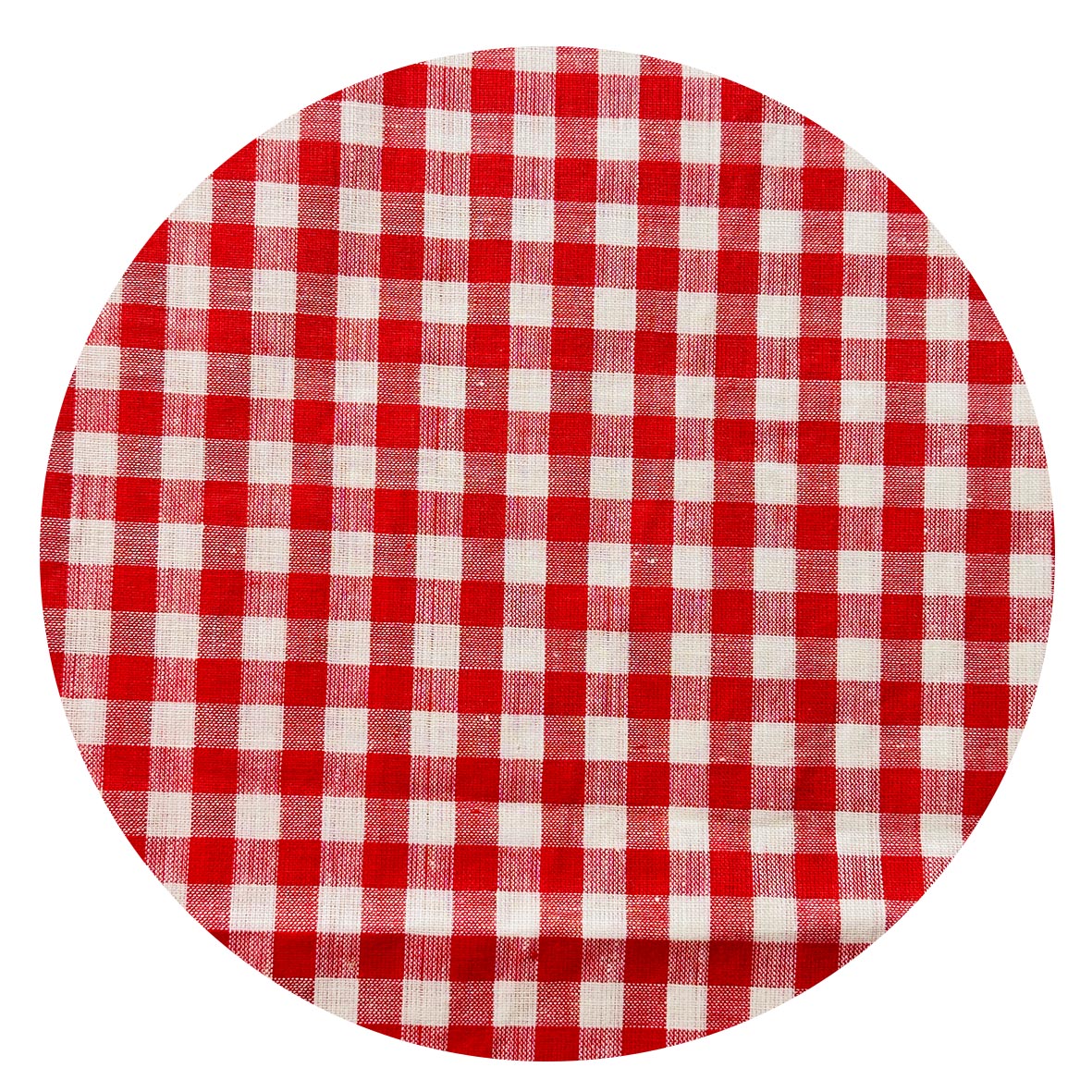 340cms Stiff Vintage Cotton Fabric Red Gingham