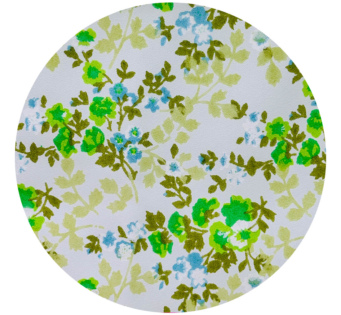 220cms Green Floral Fabric Craft Sewing