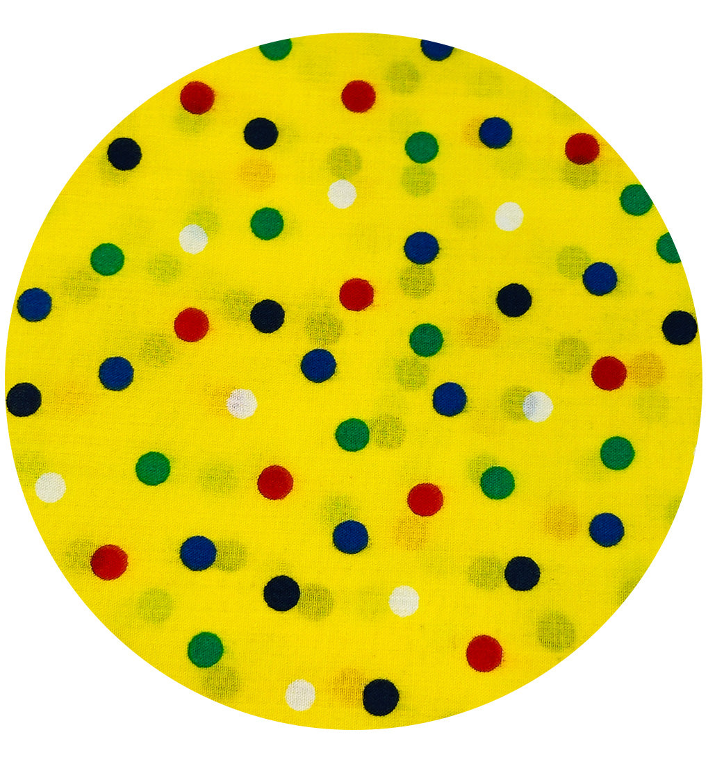 180cms Modern Yellow Polka Dot Fabric