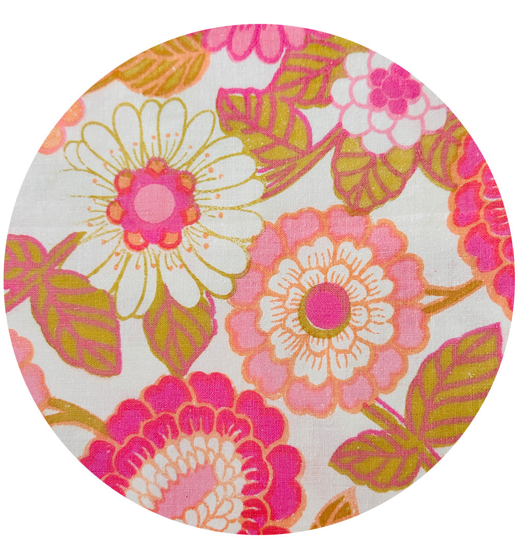 145cms Retro Pink Floral Fabric COTTON