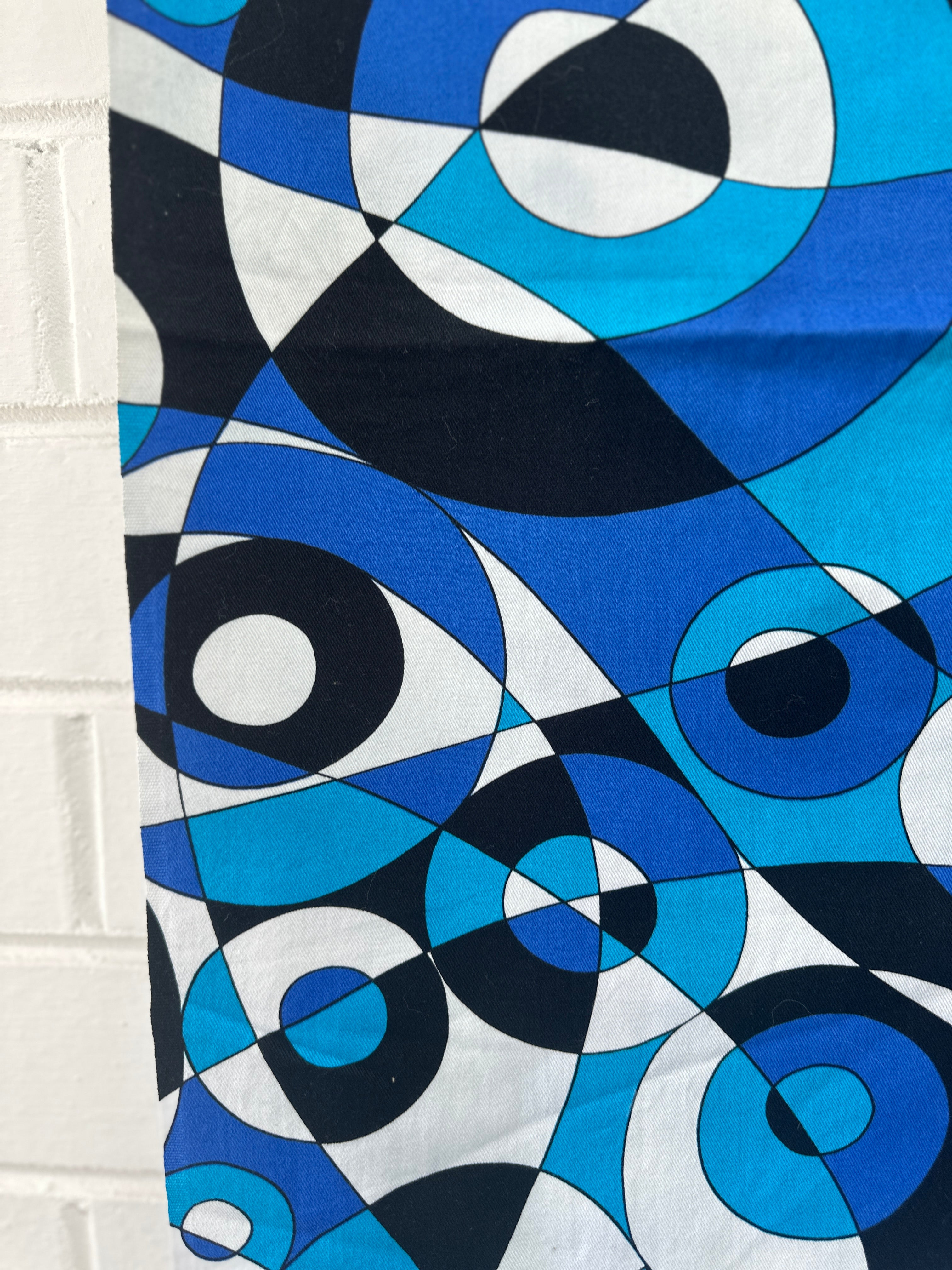 130cms Blue Cotton Abstract Fabric