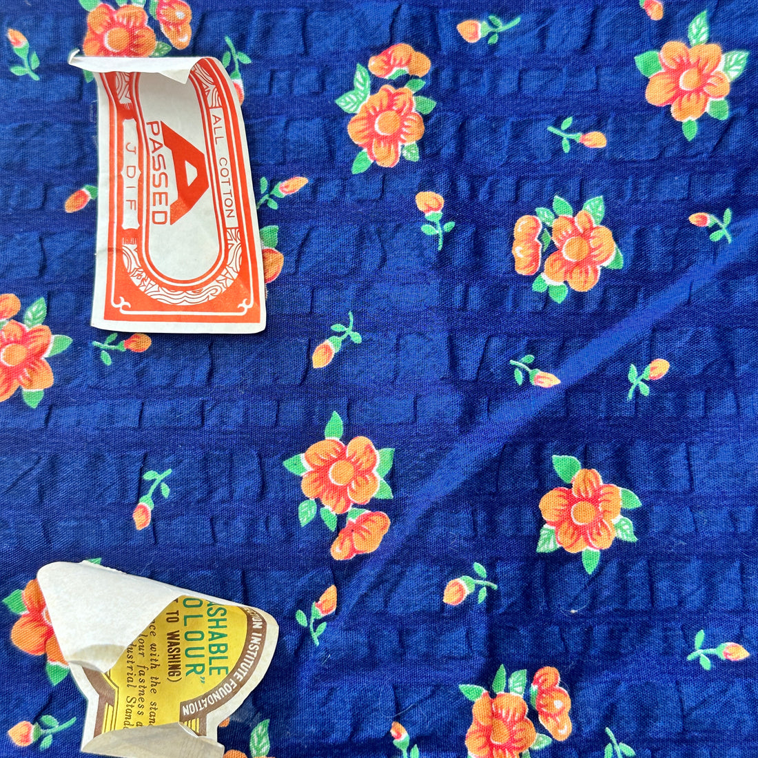 285cms All Cotton Vintage Paseo Navy Blue Floral