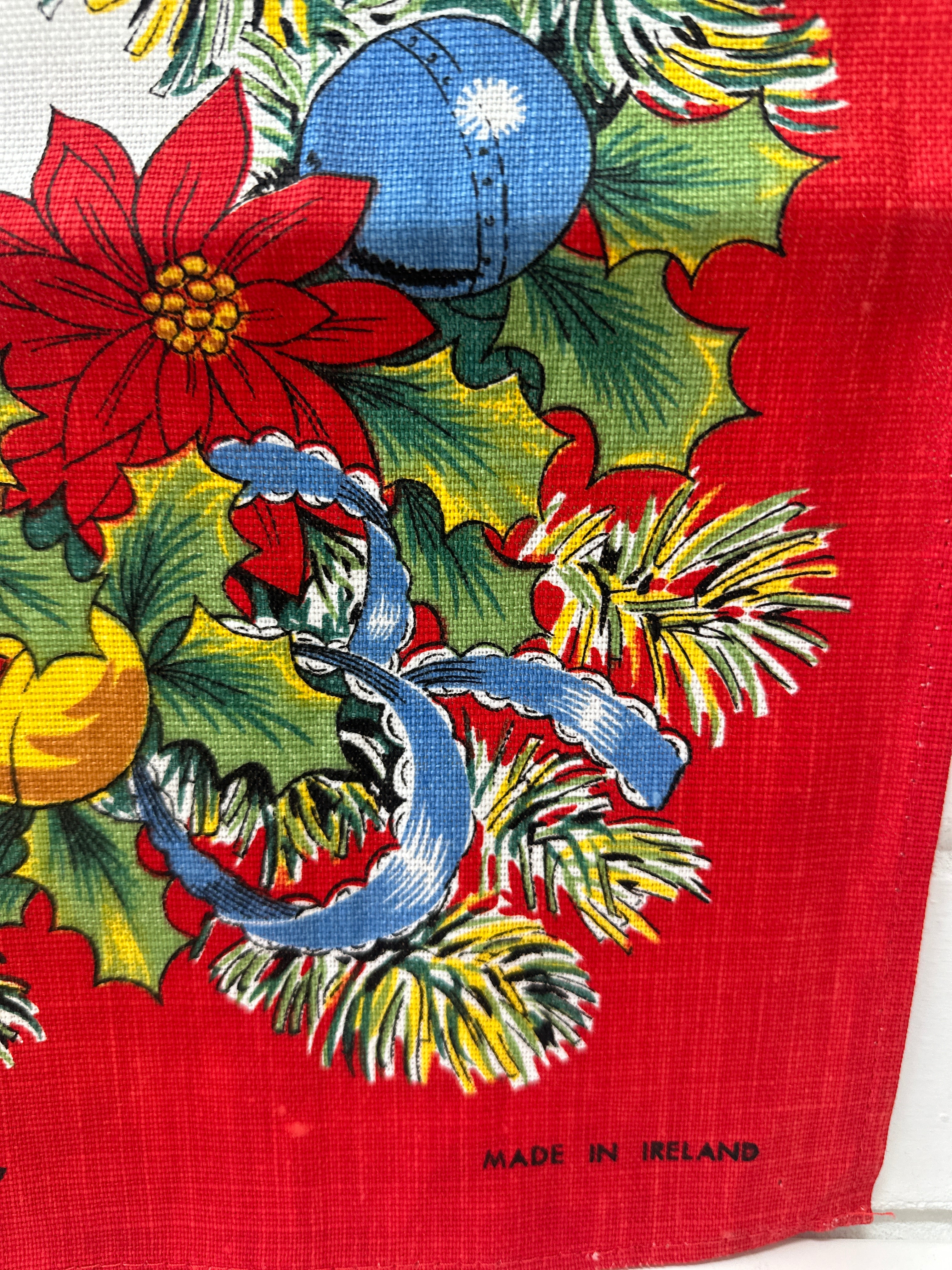 UNUSED Made in IRELAND Xmas Tea Towel