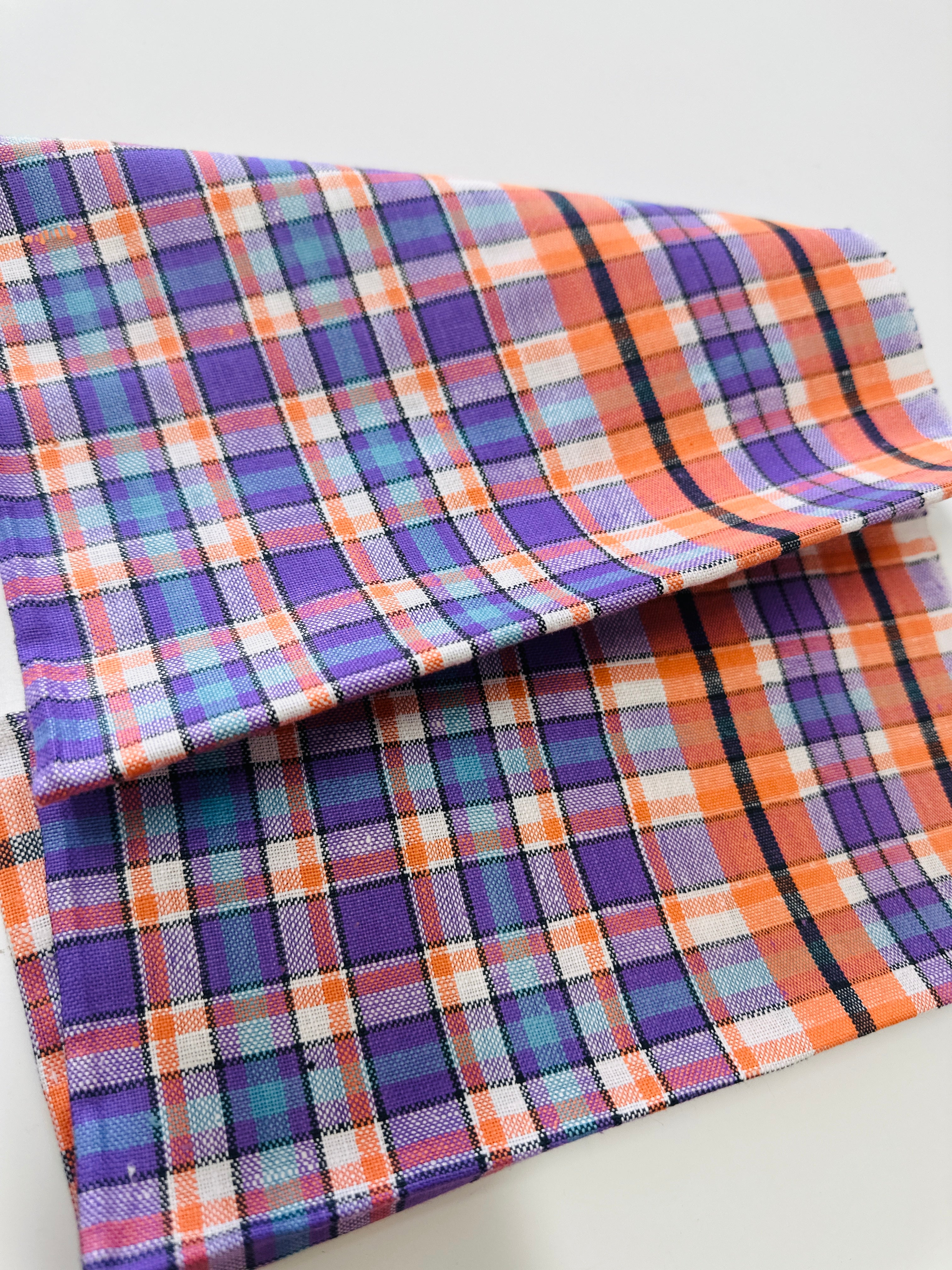 Unused Linen VINTAGE Tea Towel Purple