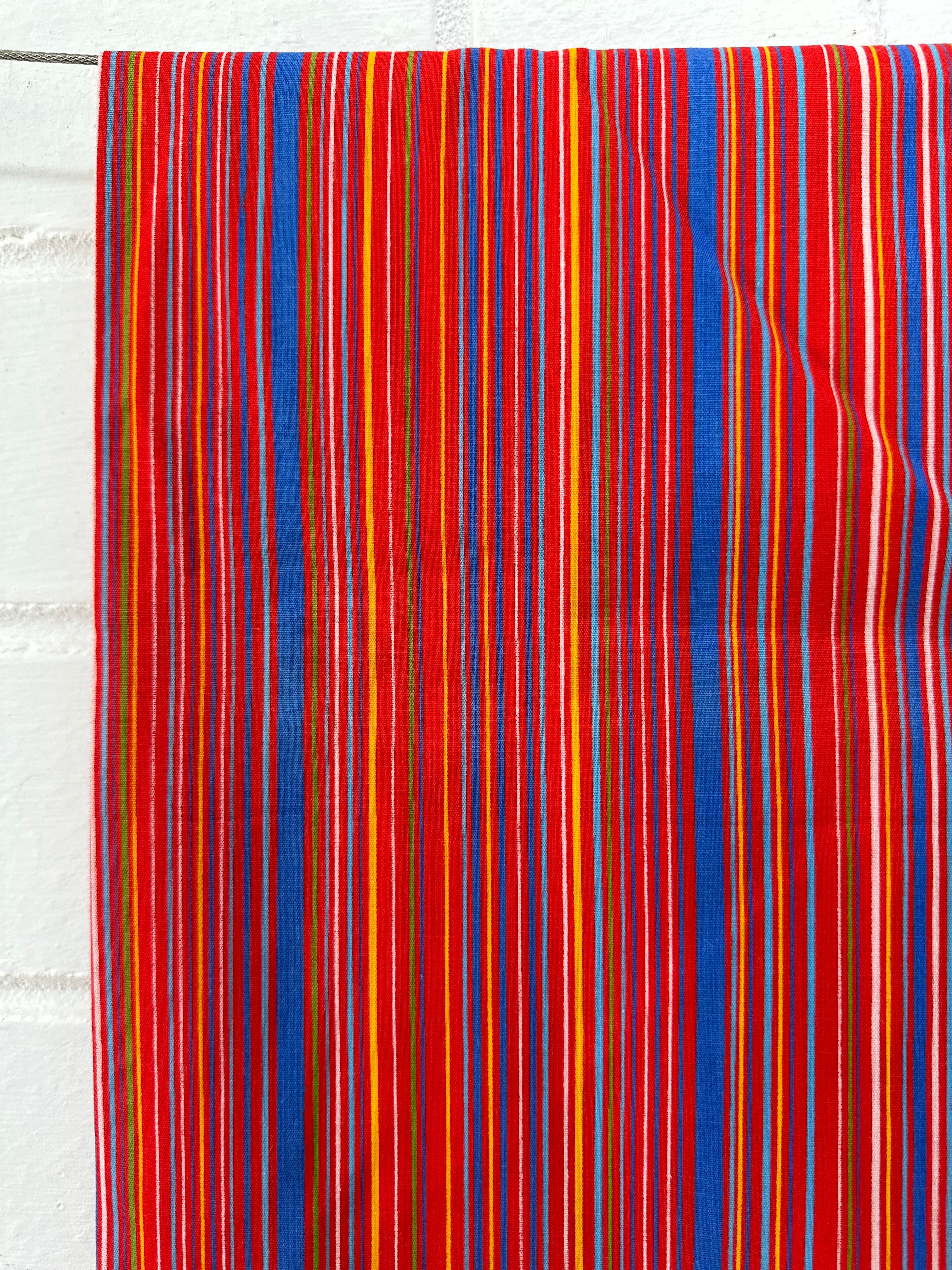 200cms Vintage RED Stripes Cotton Fabric