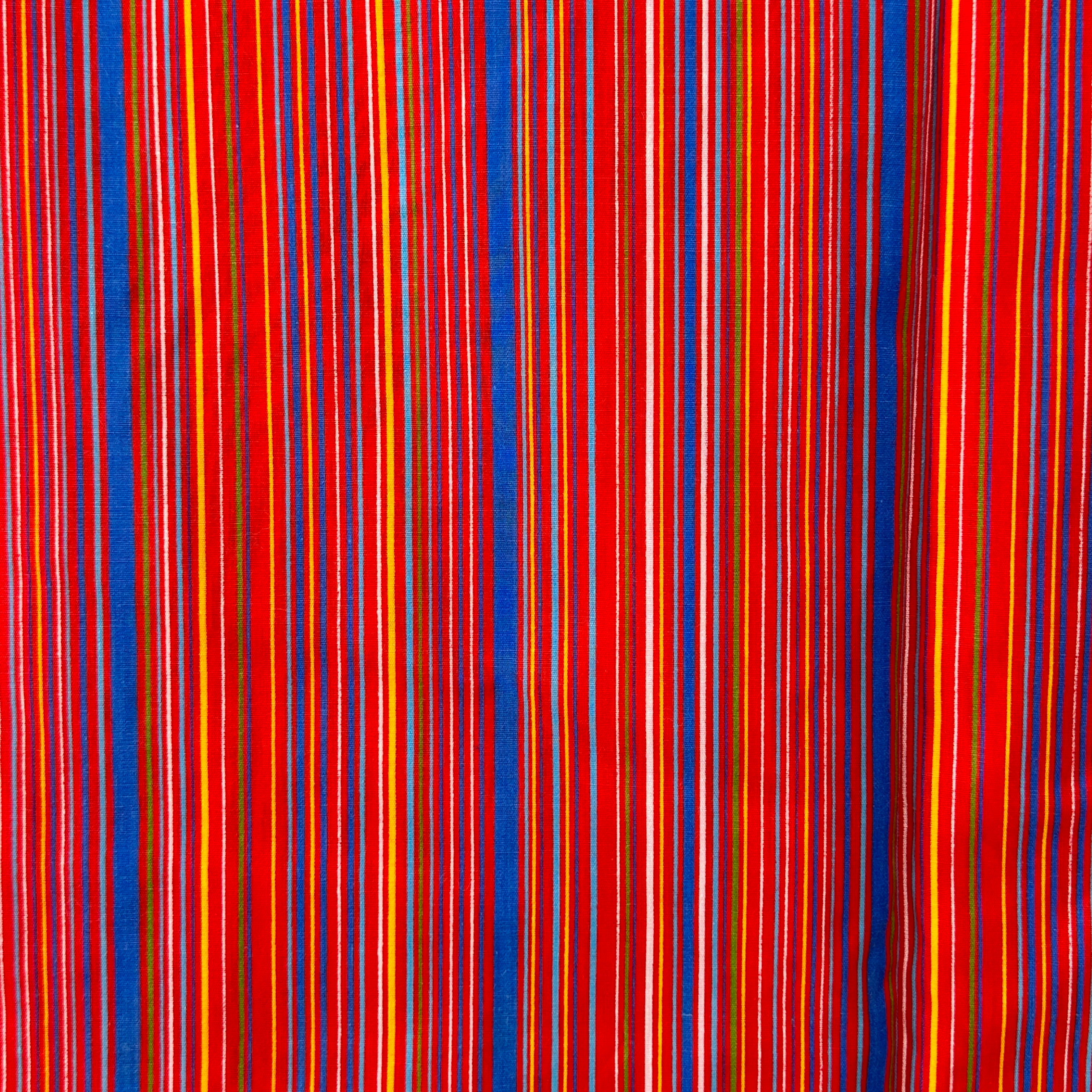 200cms Vintage RED Stripes Cotton Fabric