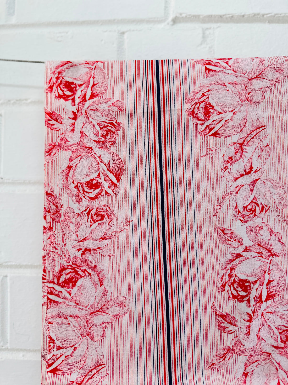 200cms Vintage Cotton Roses & Stripes