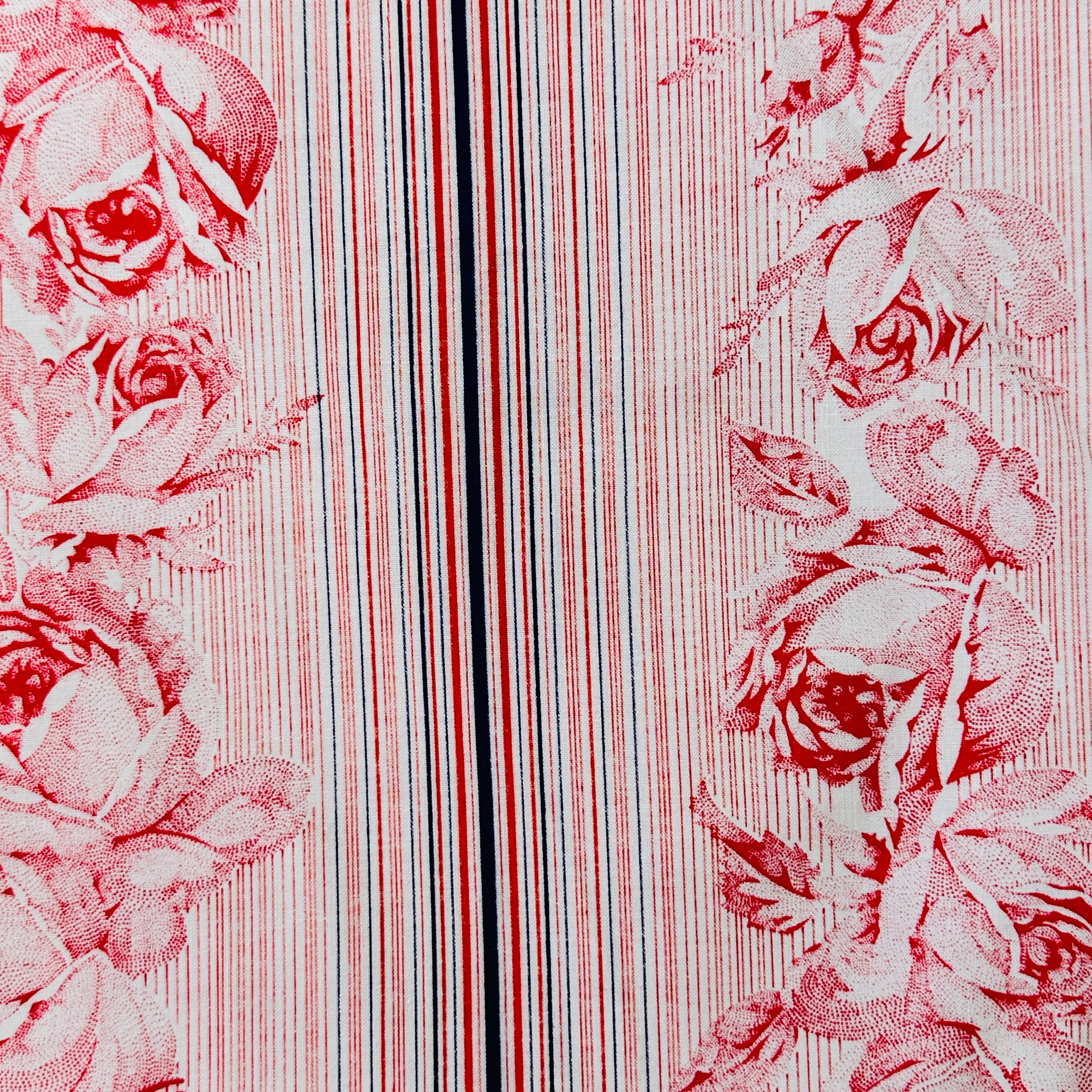 200cms Vintage Cotton Roses & Stripes