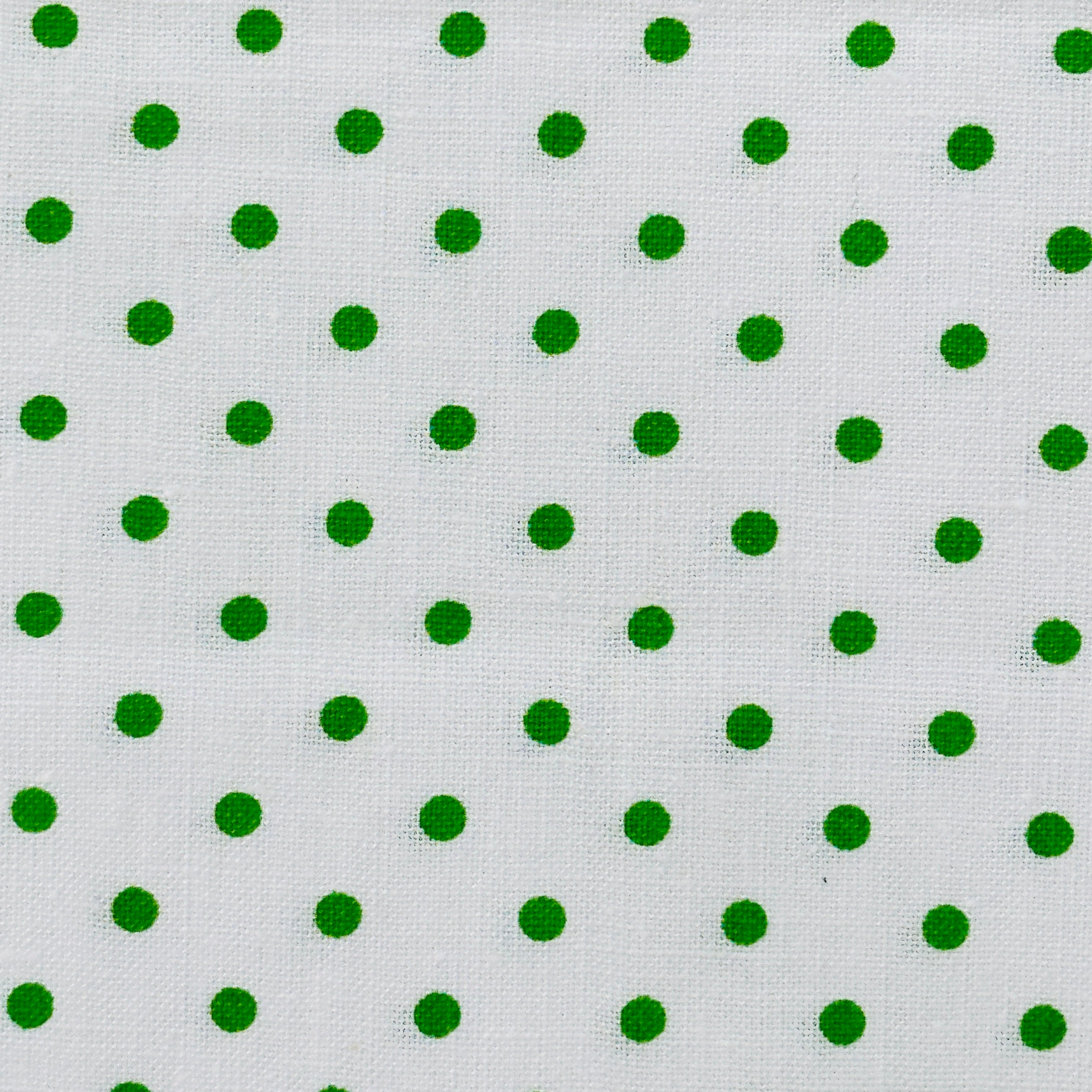 140cms Green & White Vintage Cotton Polka Dot Fabric