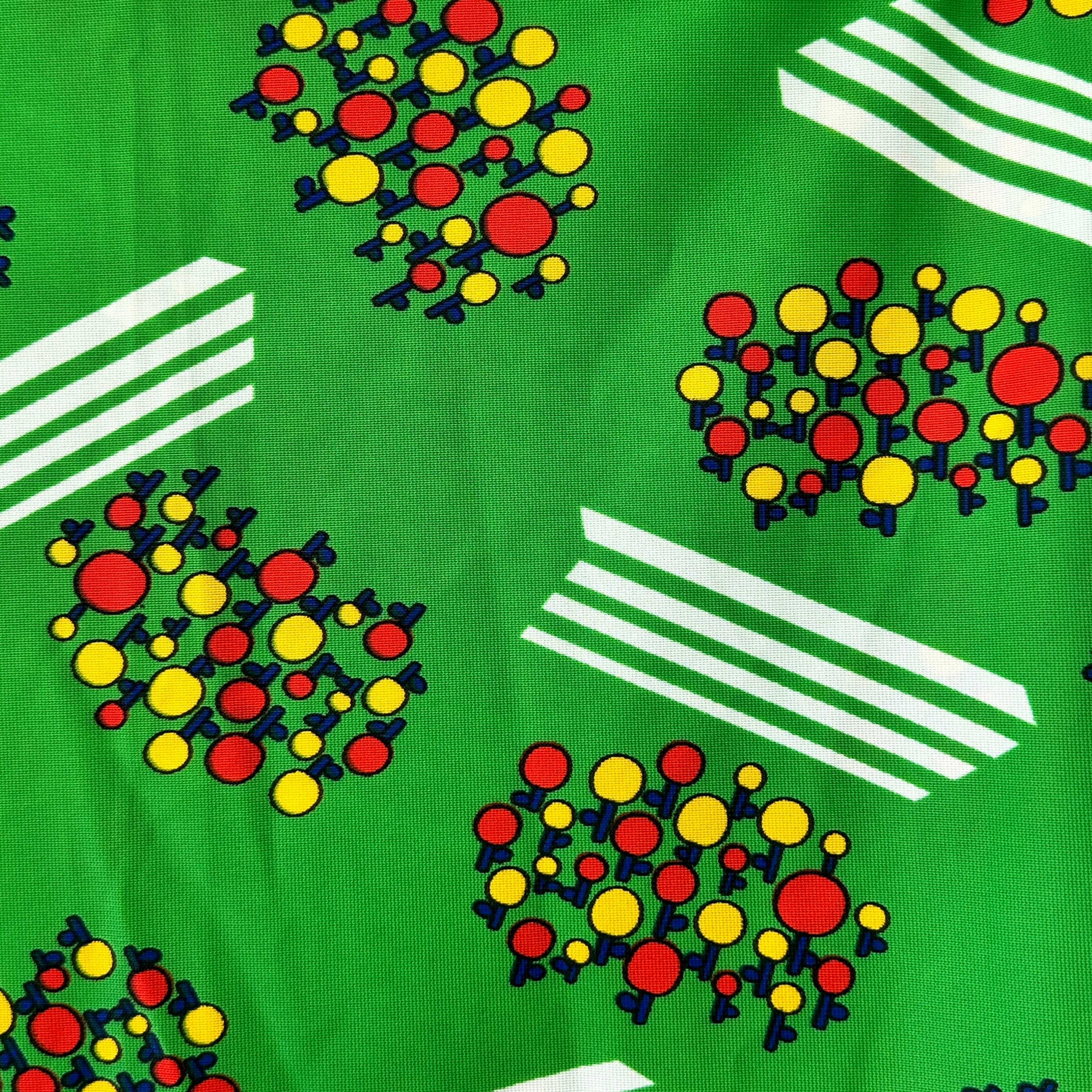 140cms WICKED Wild Bright Green Vintage FABRIC Remnant